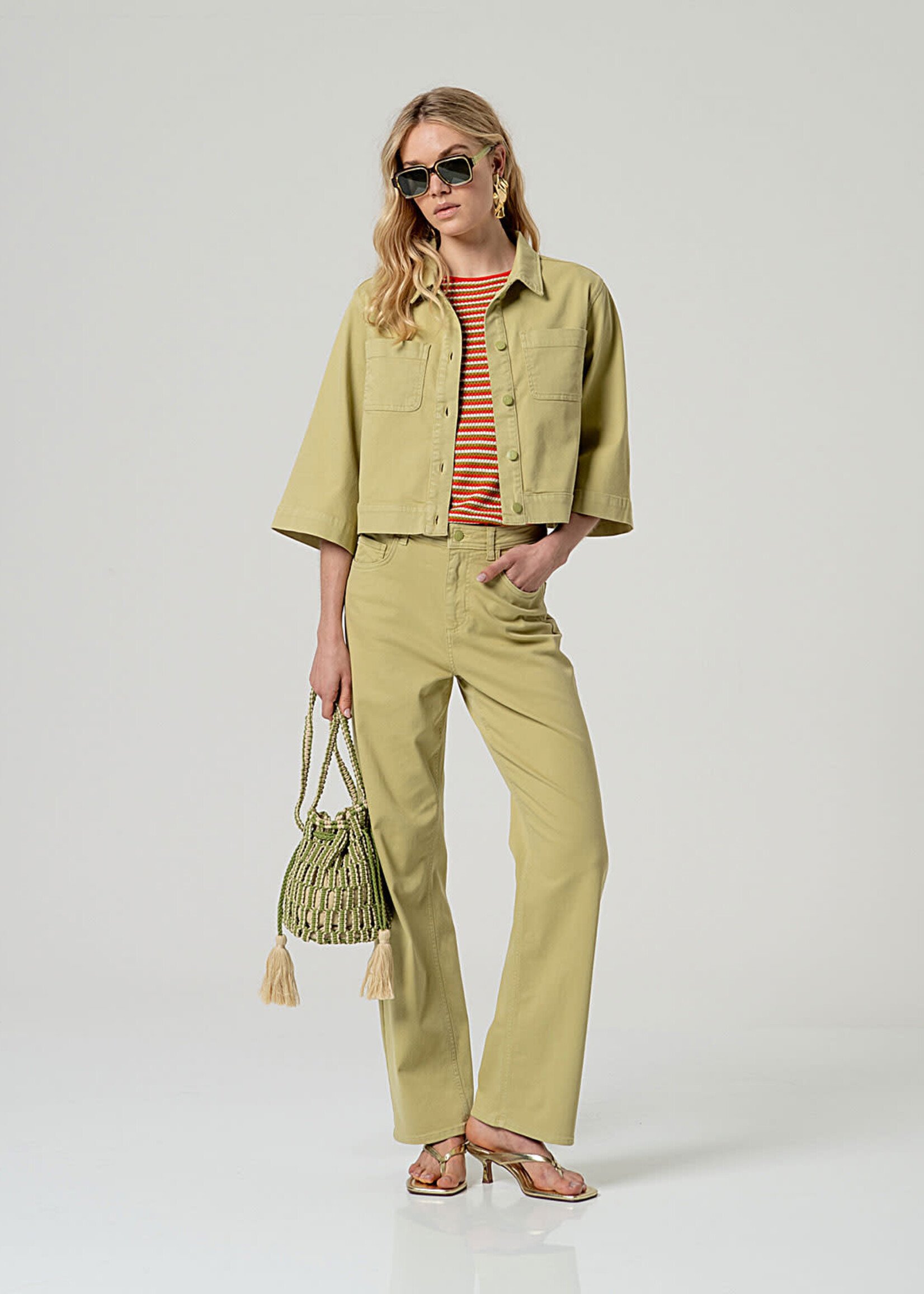 SURKANA SURKANA 3/4 CROPPED JACKET LIGHT OLIVE