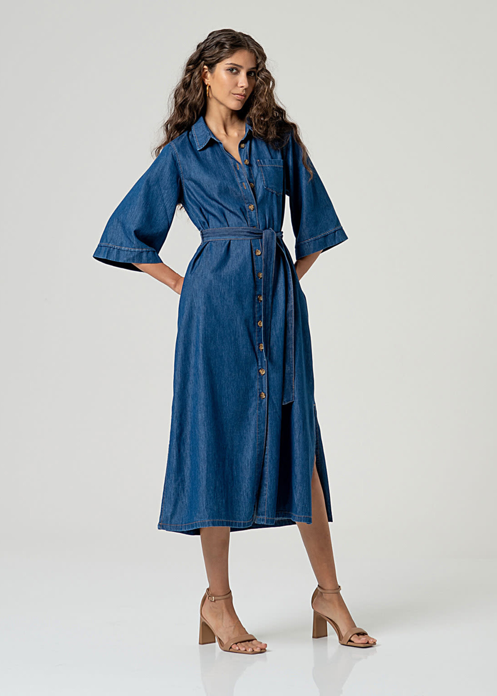 SURKANA SURKANA LONG SHIRT DRESS DENIM