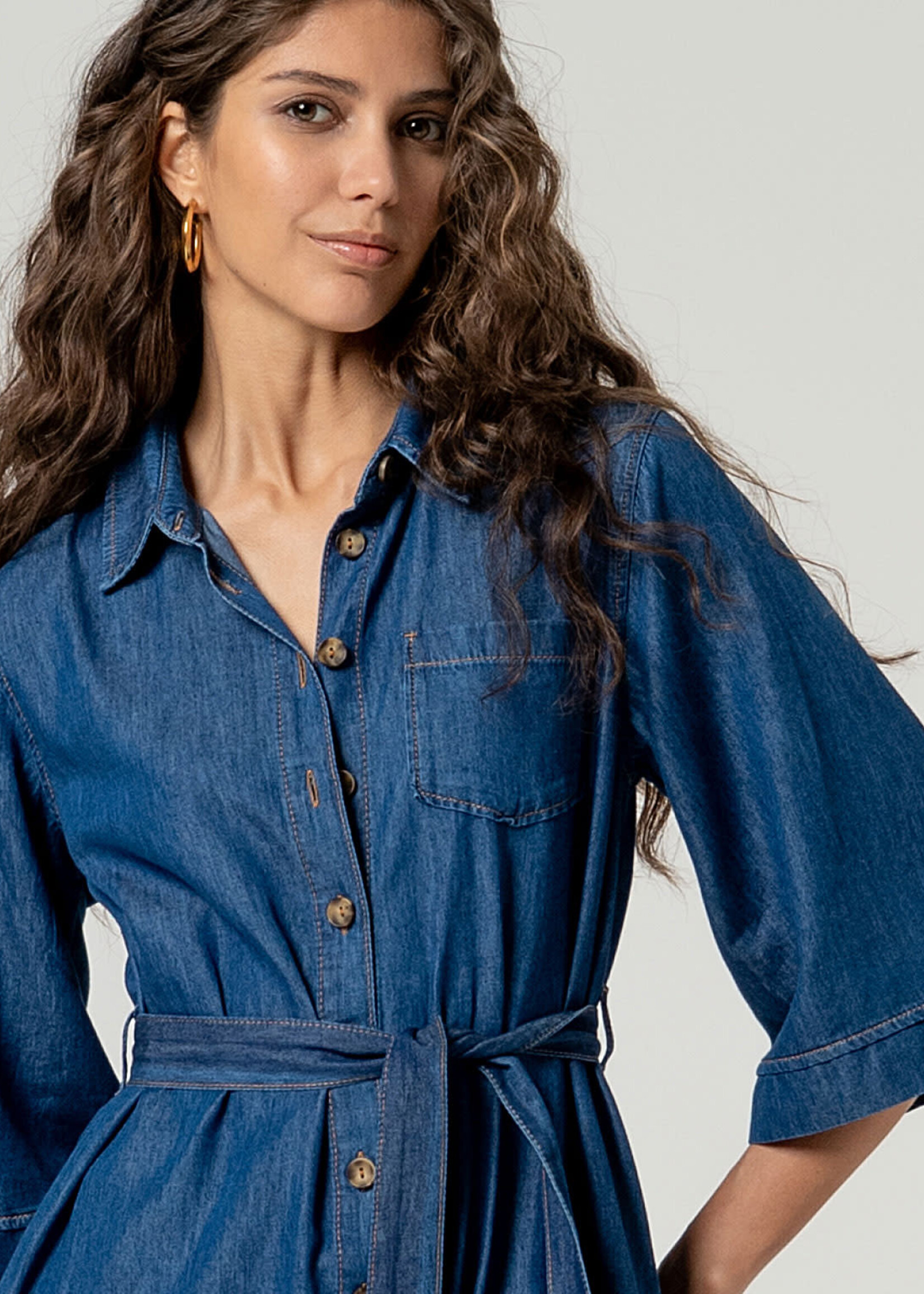 SURKANA SURKANA LONG SHIRT DRESS DENIM