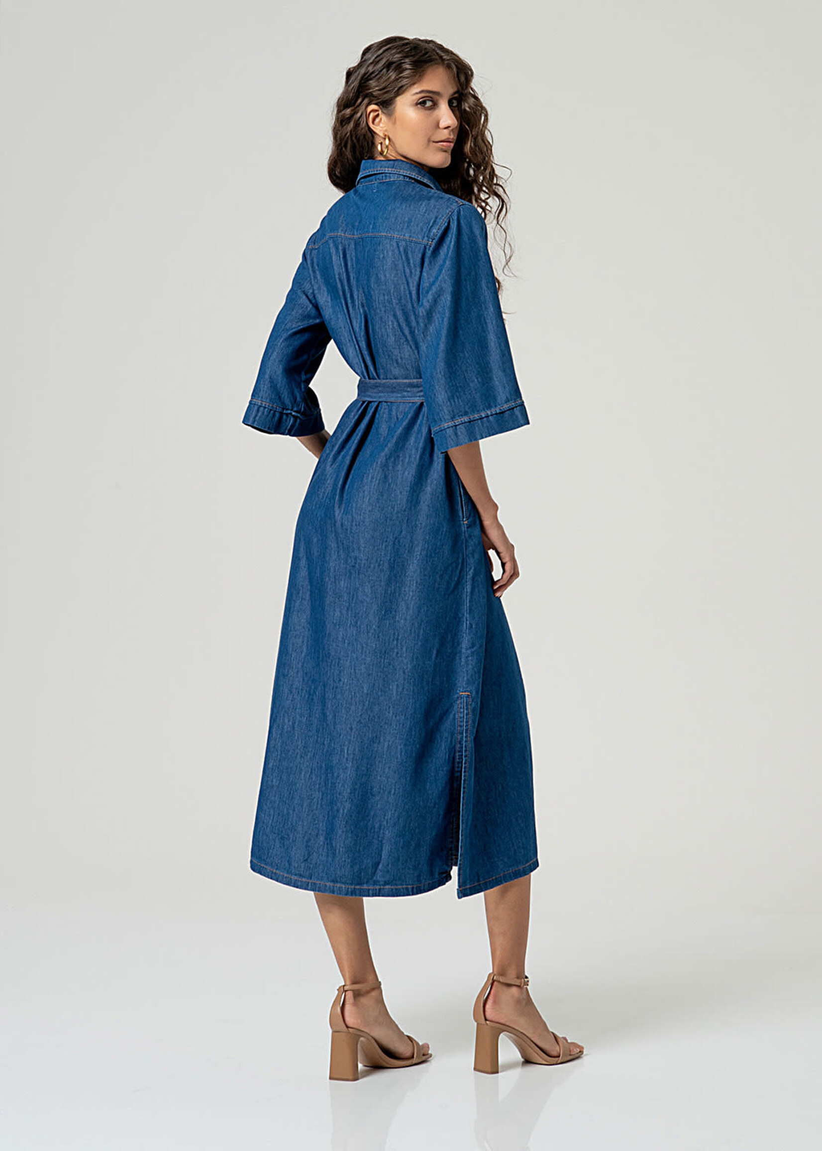 SURKANA SURKANA LONG SHIRT DRESS DENIM