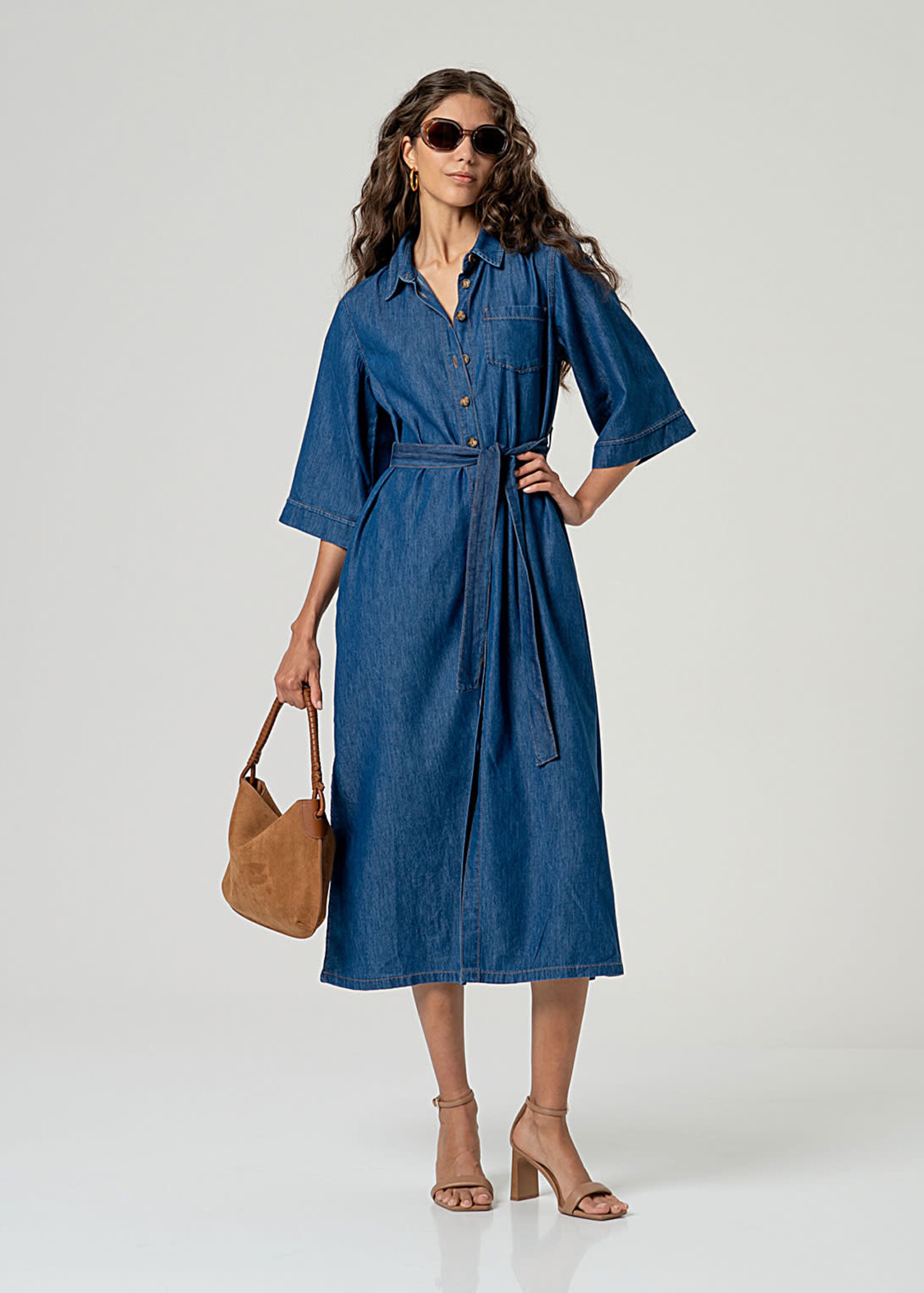 SURKANA SURKANA LONG SHIRT DRESS DENIM