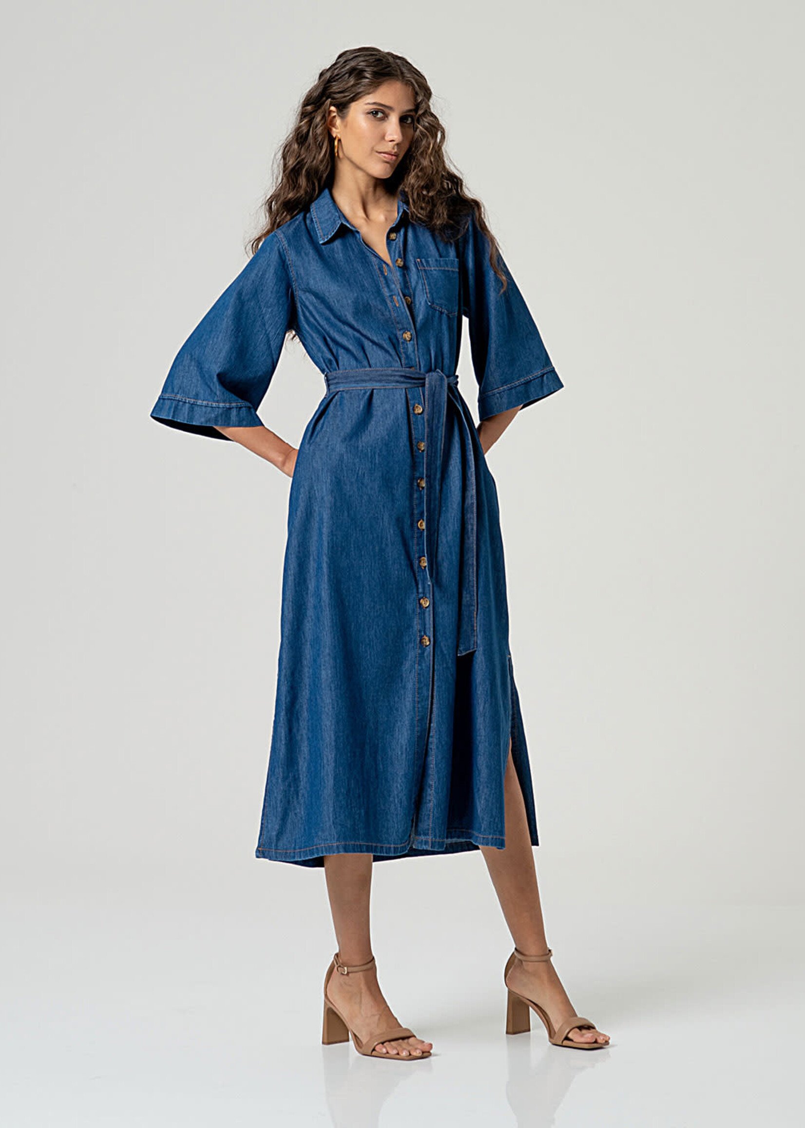 SURKANA SURKANA LONG SHIRT DRESS DENIM