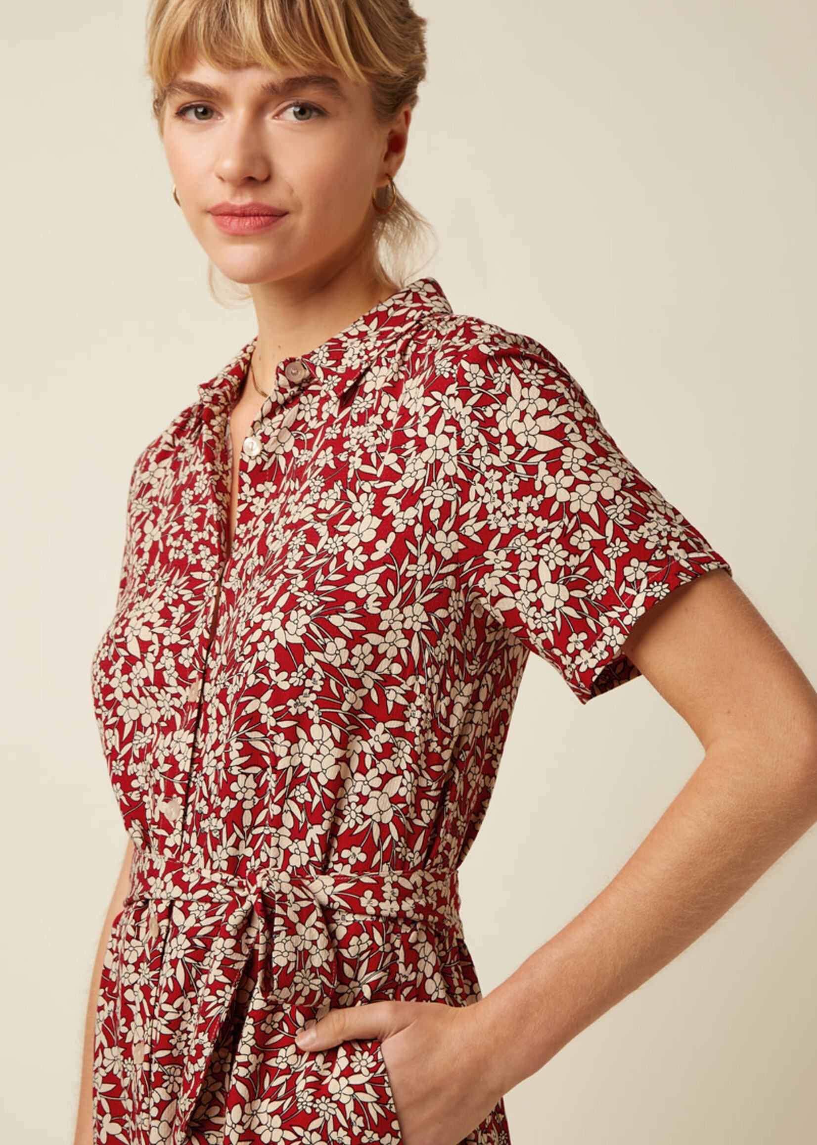 KING LOUIE KING LOUIE OLIVE DRESS PARADIS CHILI RED