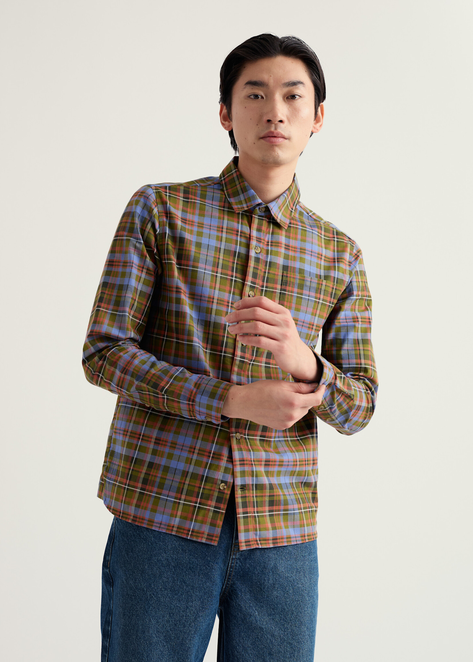 SEASALT CORNWALL SEASALT MEN’S GOOSANDER ORGANIC TWIL SHIRT AMANITA MULTI