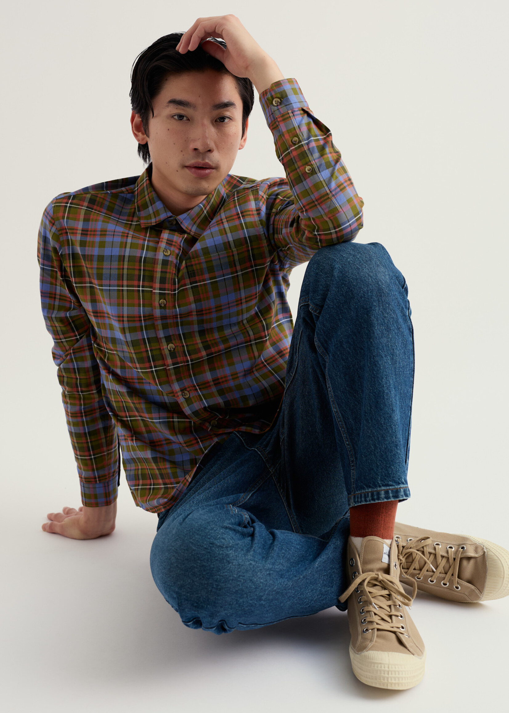 SEASALT CORNWALL SEASALT MEN’S GOOSANDER ORGANIC TWIL SHIRT AMANITA MULTI