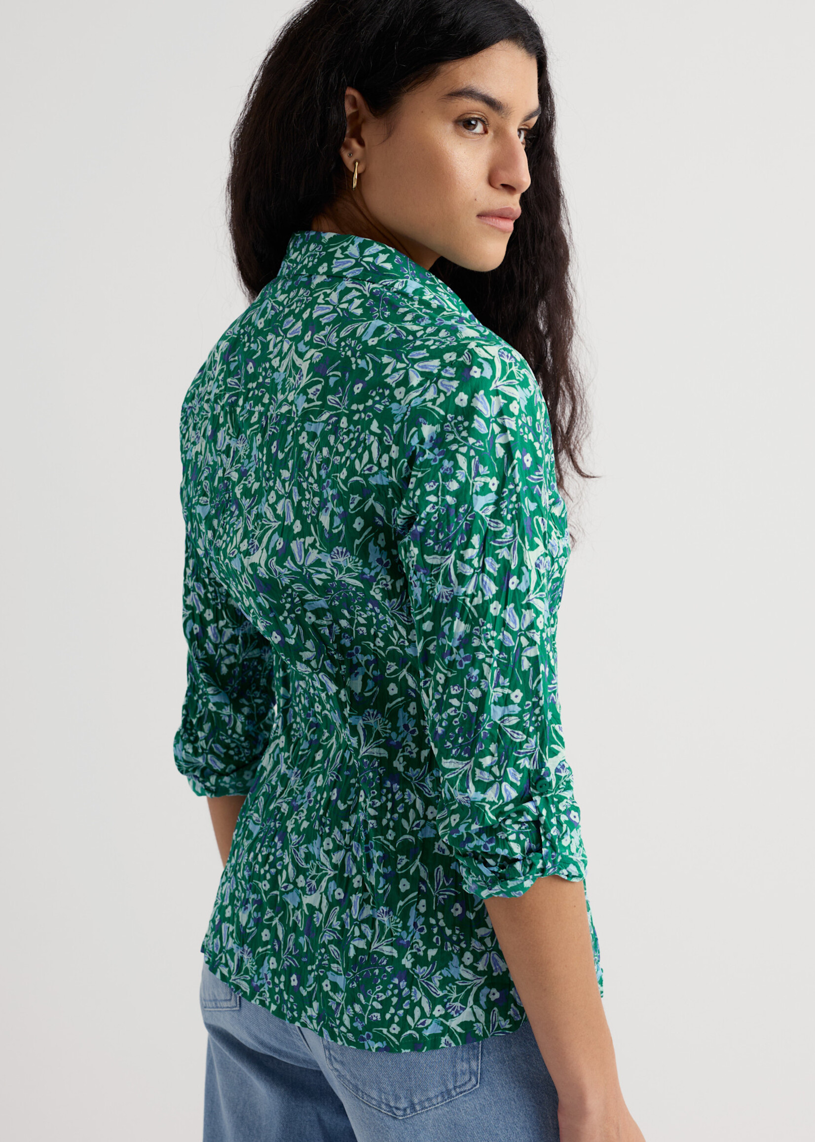 SEASALT CORNWALL SEASALT LARISSA SHIRT WOODLAND FLORAL DARK STEM