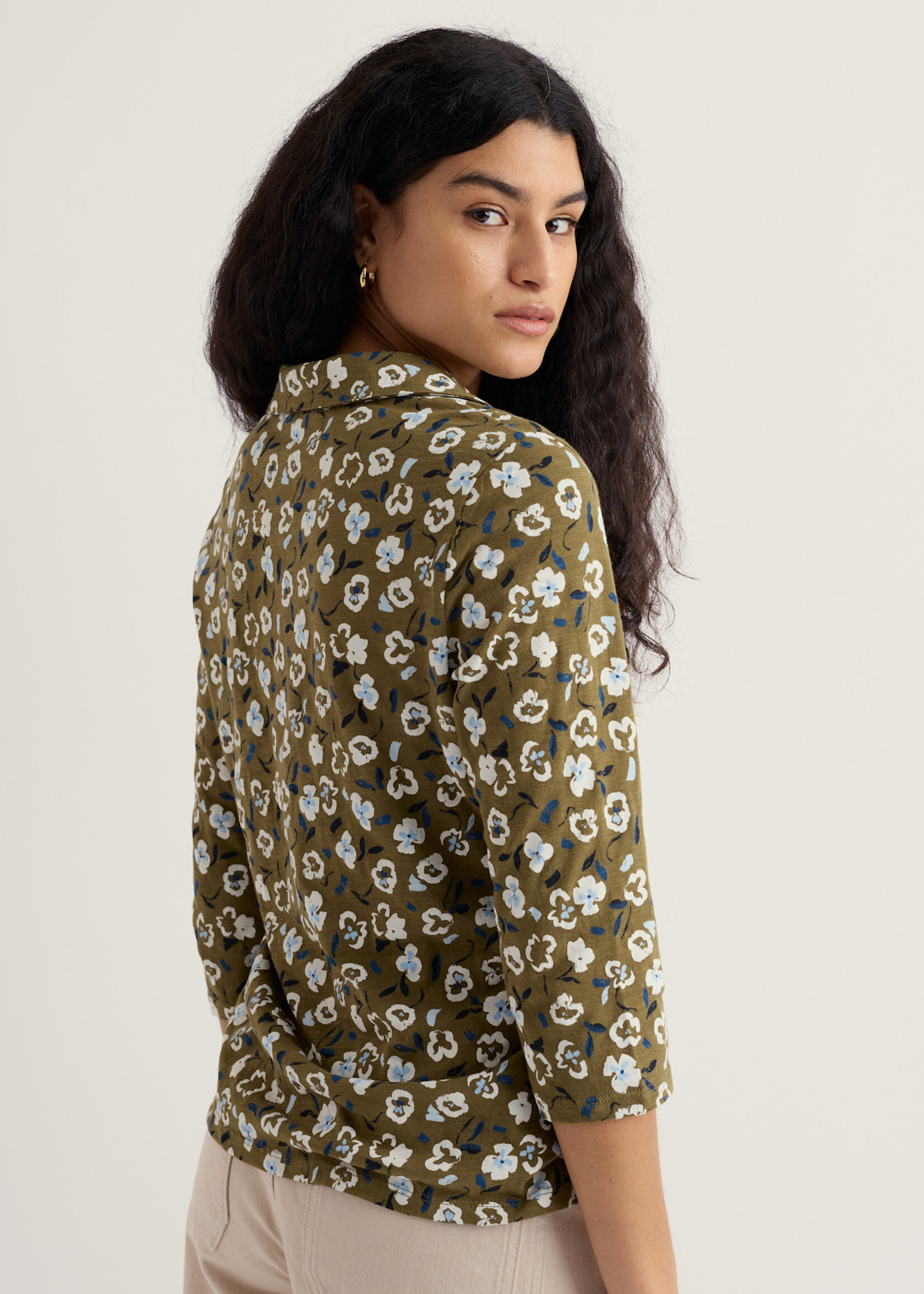 SEASALT CORNWALL SEASALT WAVECREST SHIRT ARTY PANSY SEAGRASS