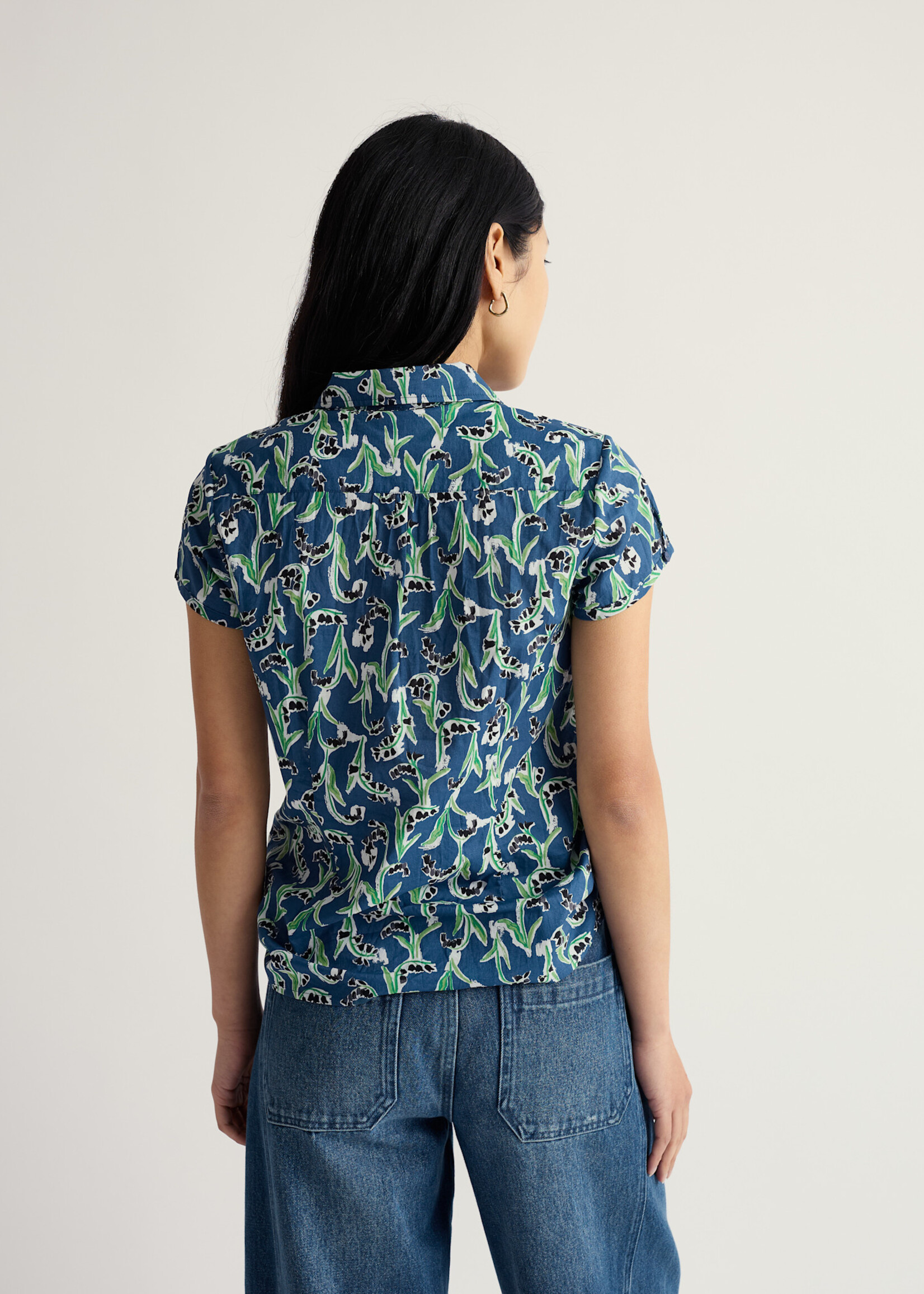 SEASALT CORNWALL SEASALT RUSHMAKER SHIRT PAINTY BLUEBELL DARK VOYAGE