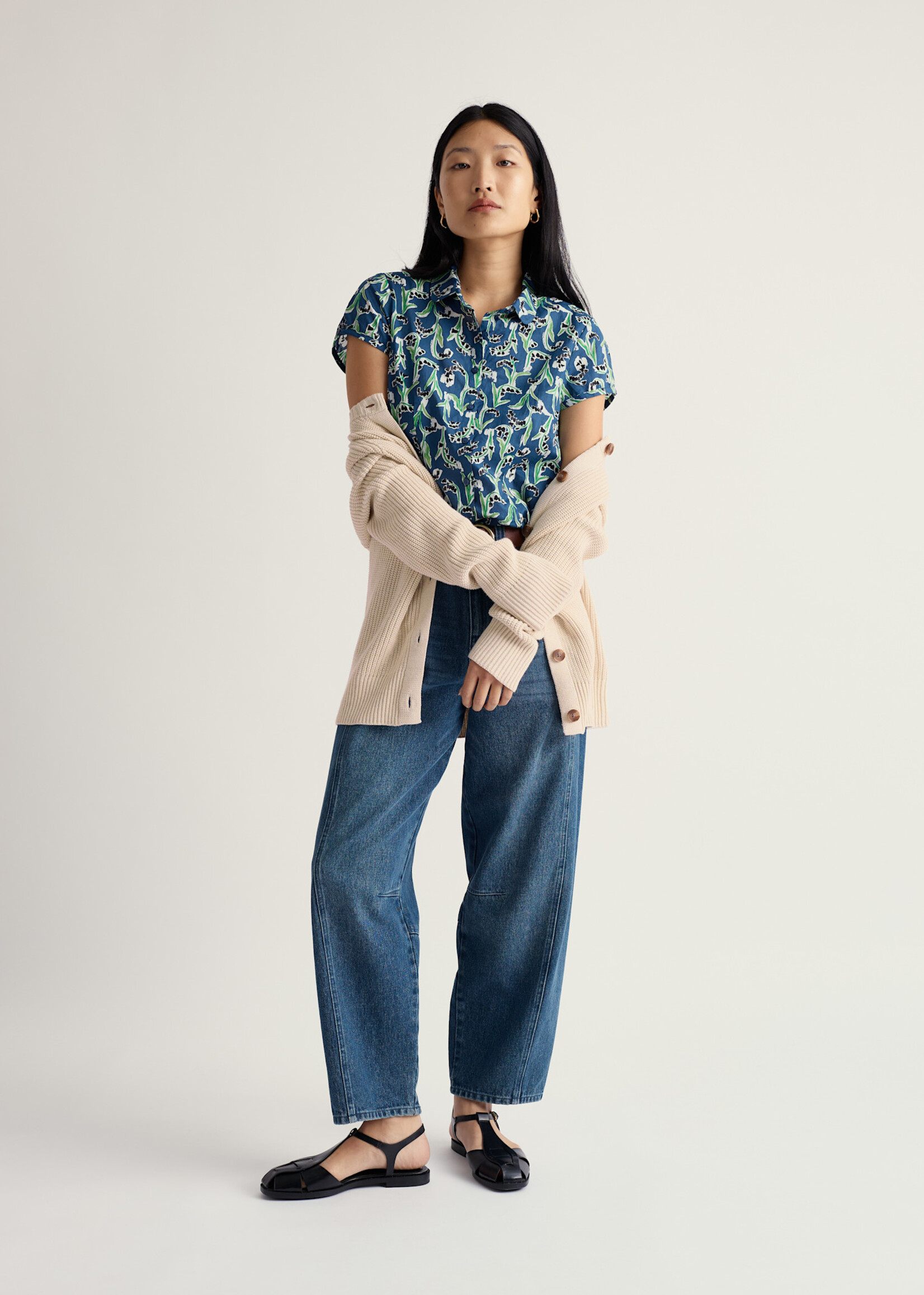 SEASALT CORNWALL SEASALT RUSHMAKER SHIRT PAINTY BLUEBELL DARK VOYAGE