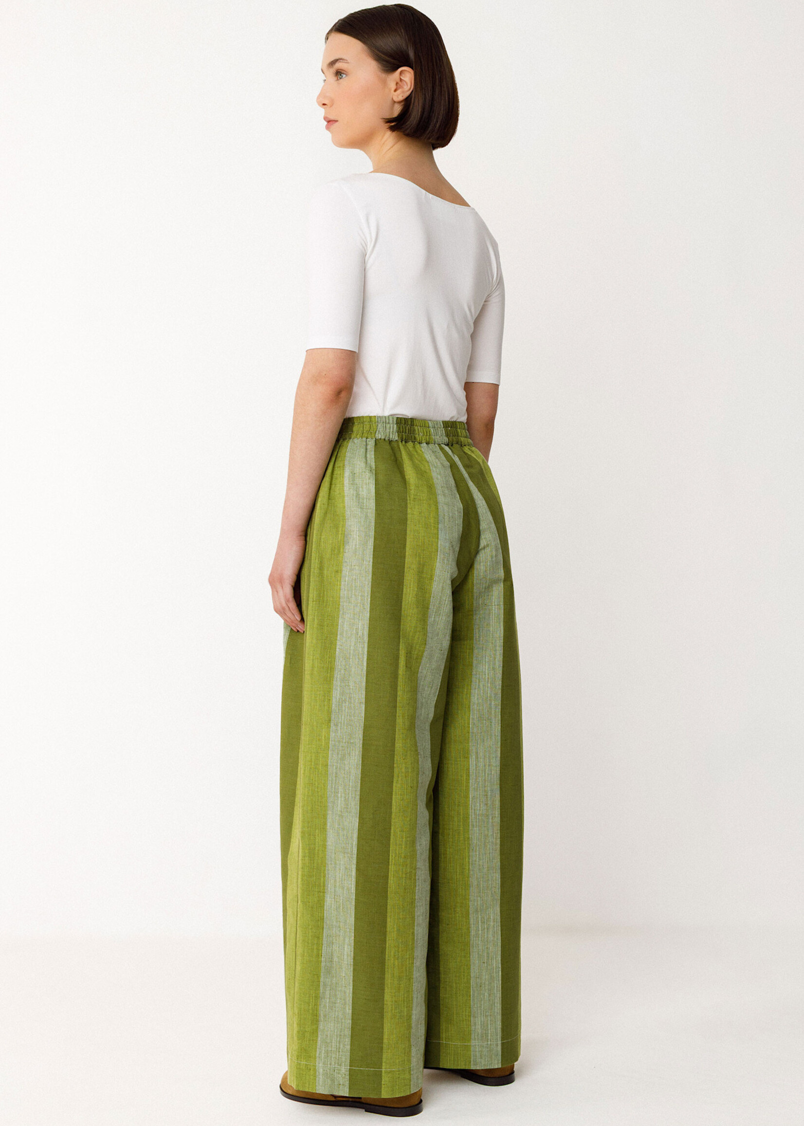 SKFK SKFK LUR TROUSER GREEN MULTI STRIPES