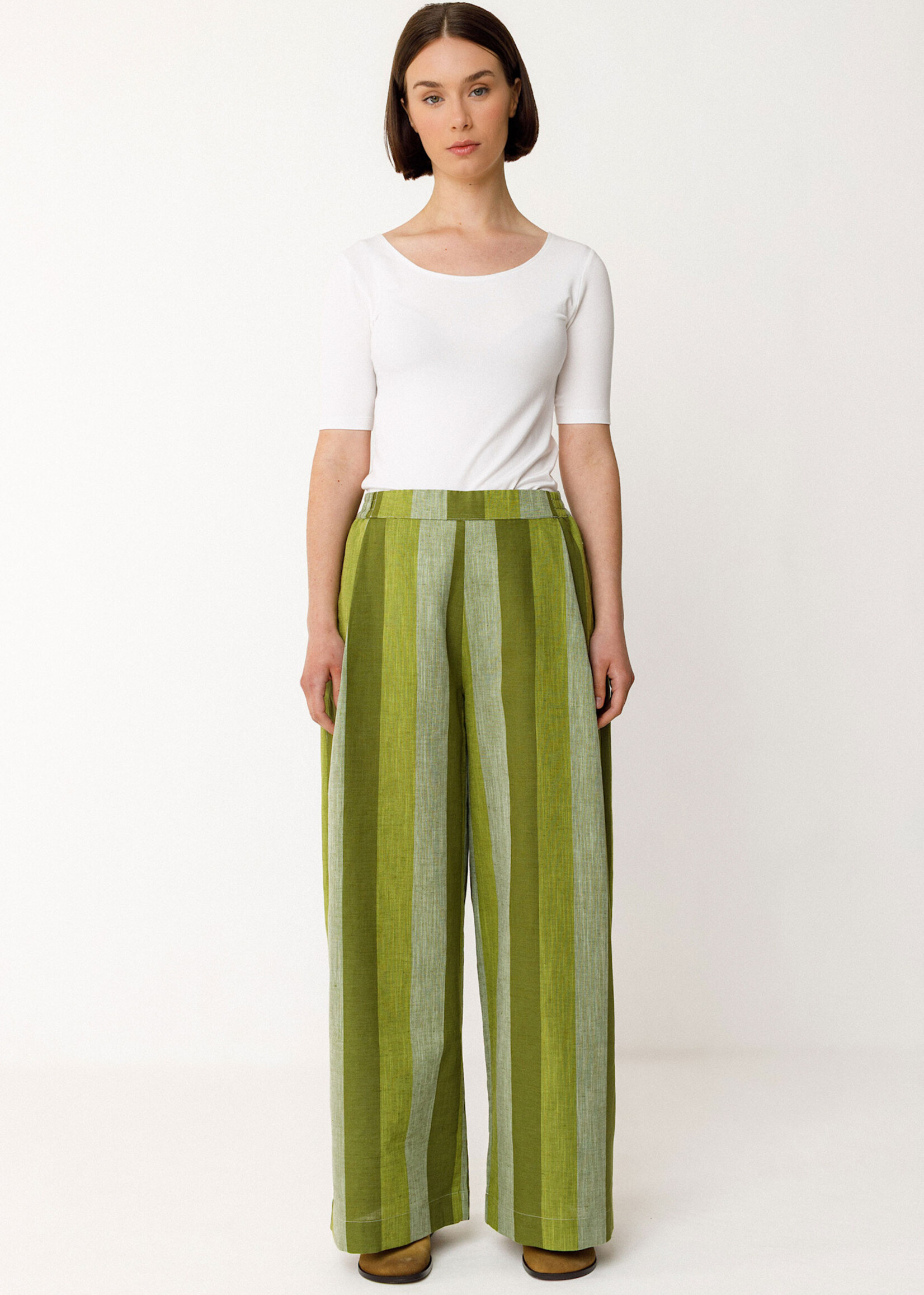 SKFK SKFK LUR TROUSER GREEN MULTI STRIPES
