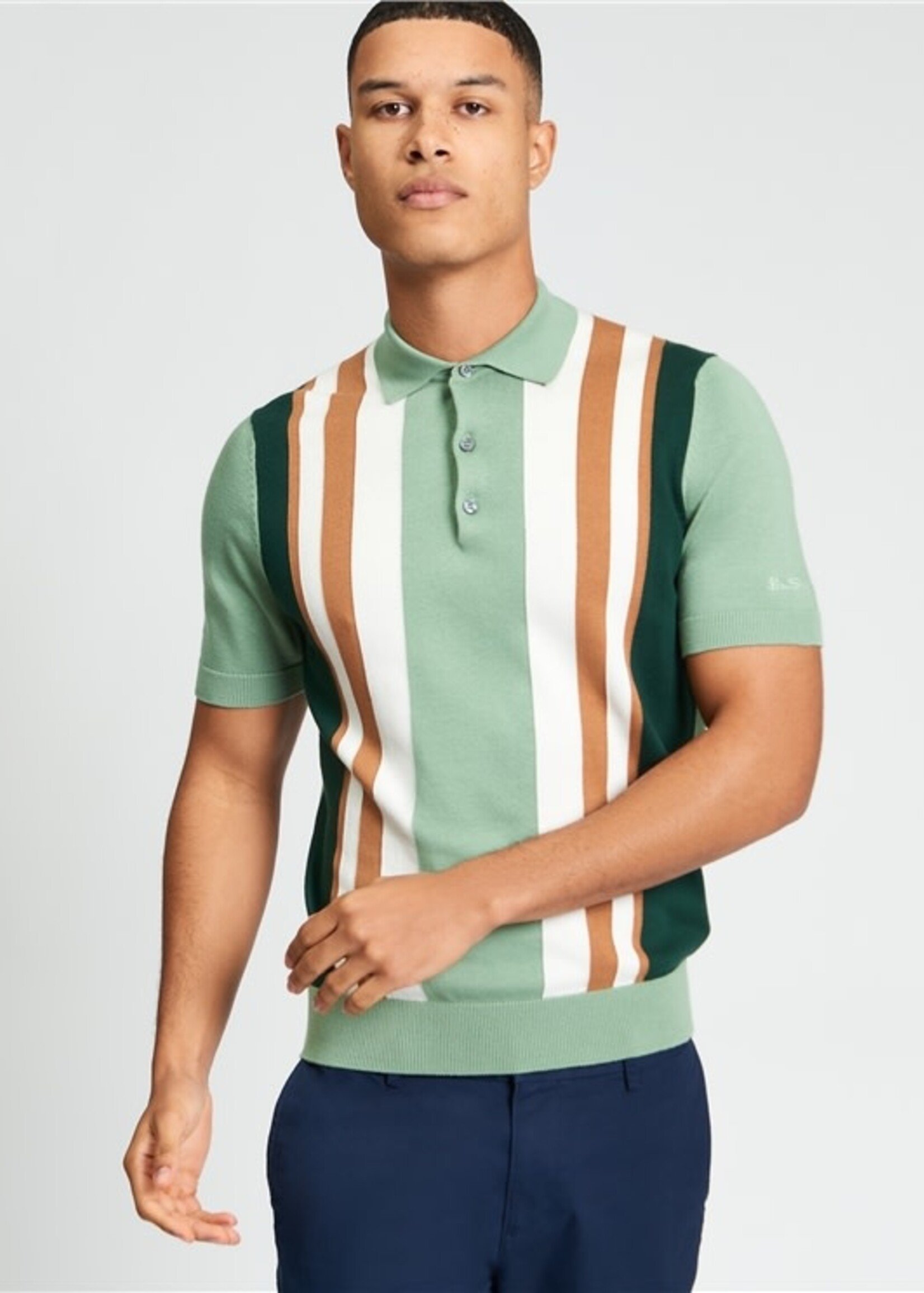 BEN SHERMAN BEN SHERMAN VERTICAL STRIPE POLO SAGE