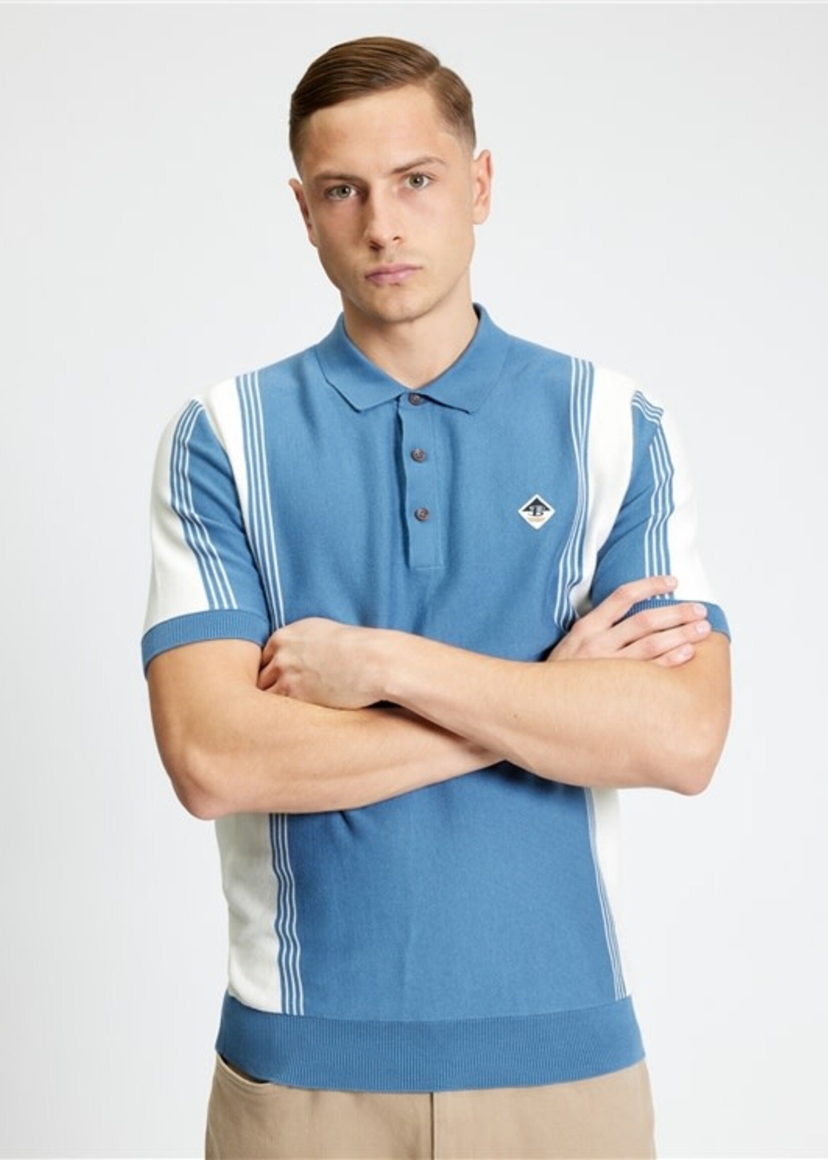 BEN SHERMAN BEN SHERMAN COLOUR BLOCK SPORT POLO RIVIERA BLUE