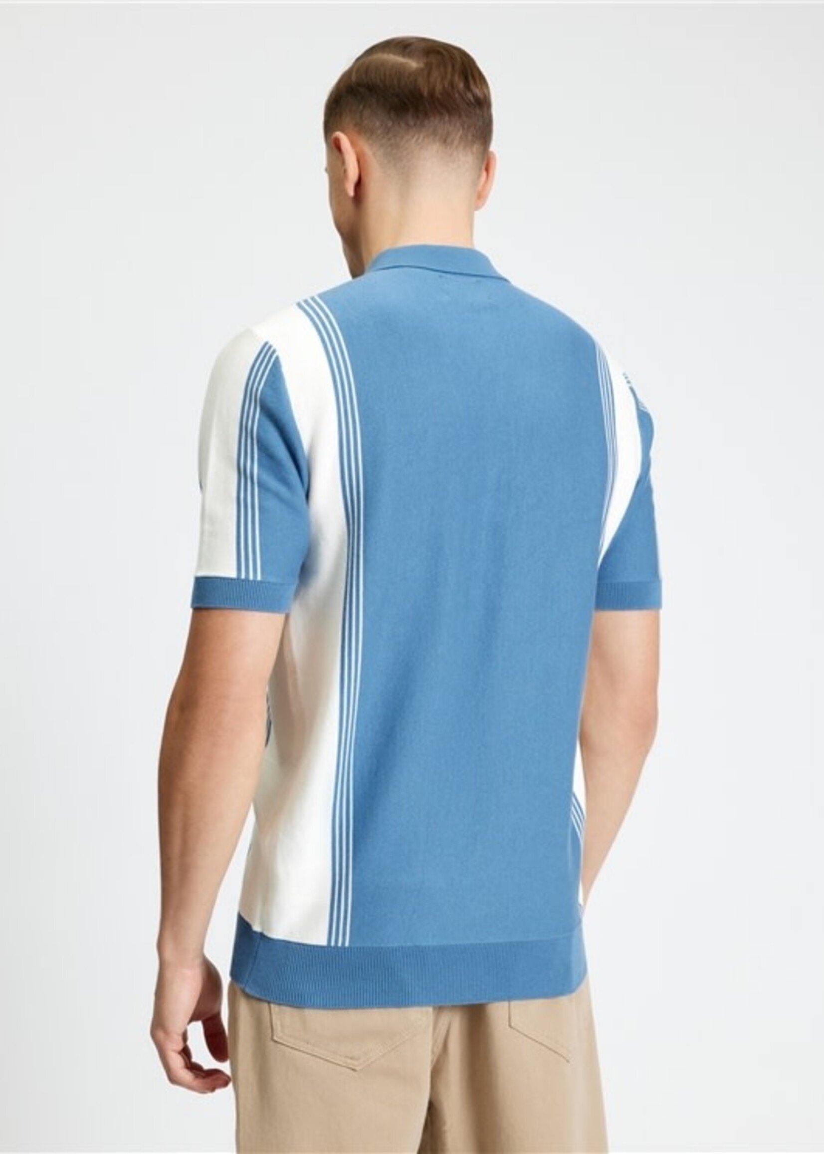 BEN SHERMAN BEN SHERMAN COLOUR BLOCK SPORT POLO RIVIERA BLUE