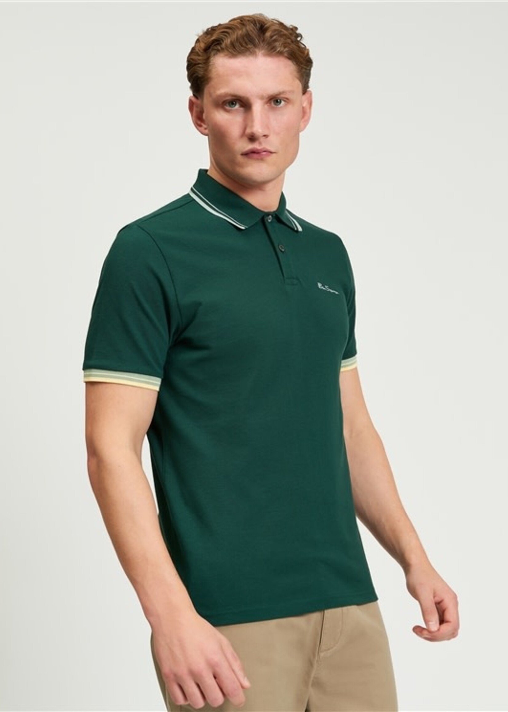 BEN SHERMAN BEN SHERMAN SIGNATURE PIQUE POLO FOREST