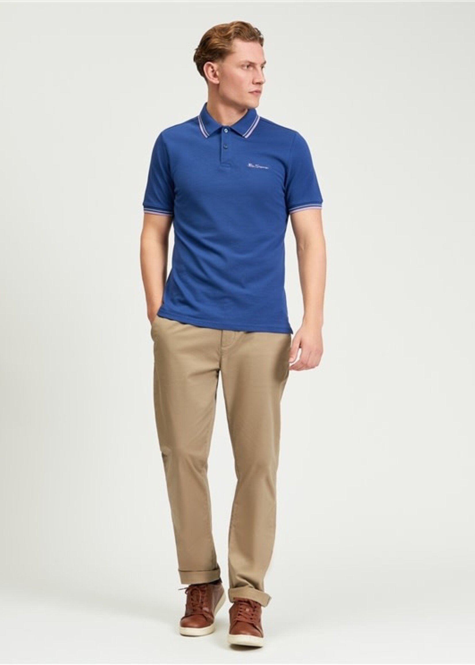 BEN SHERMAN BEN SHERMAN SIGNATURE PIQUE POLO BLUE INK
