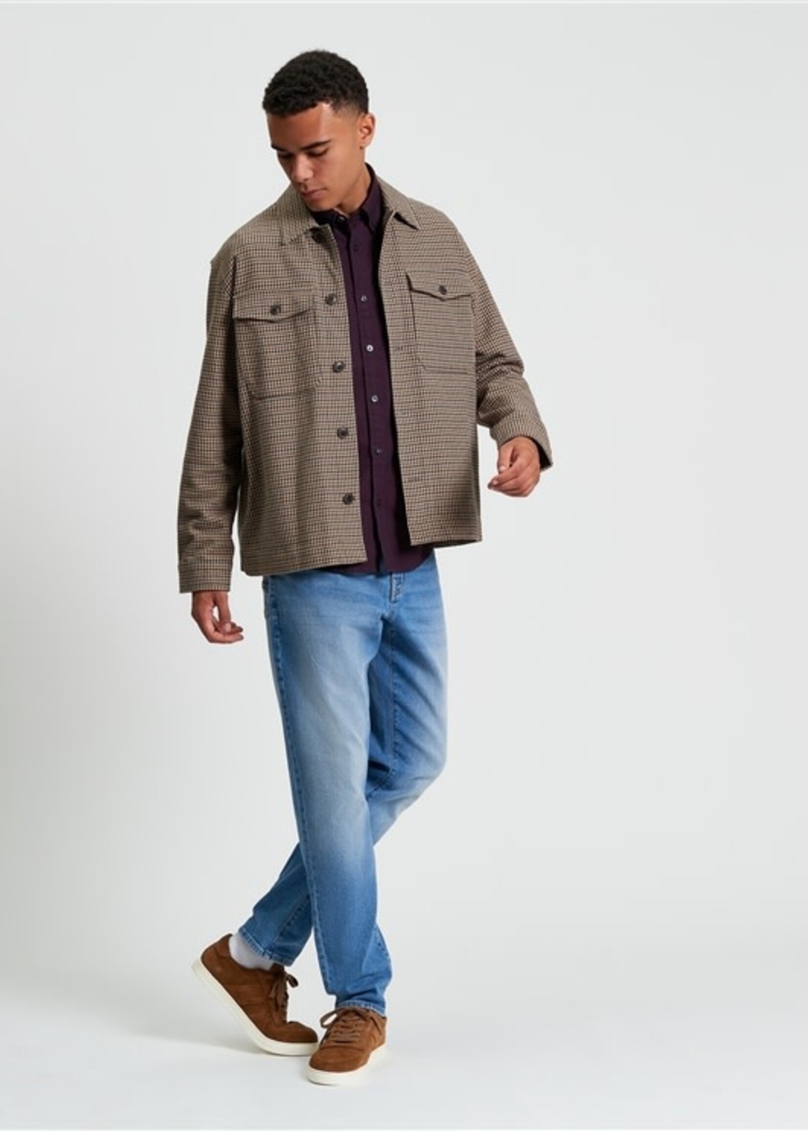 BEN SHERMAN BEN SHERMAN CHECK JACKET LIGHT BROWN