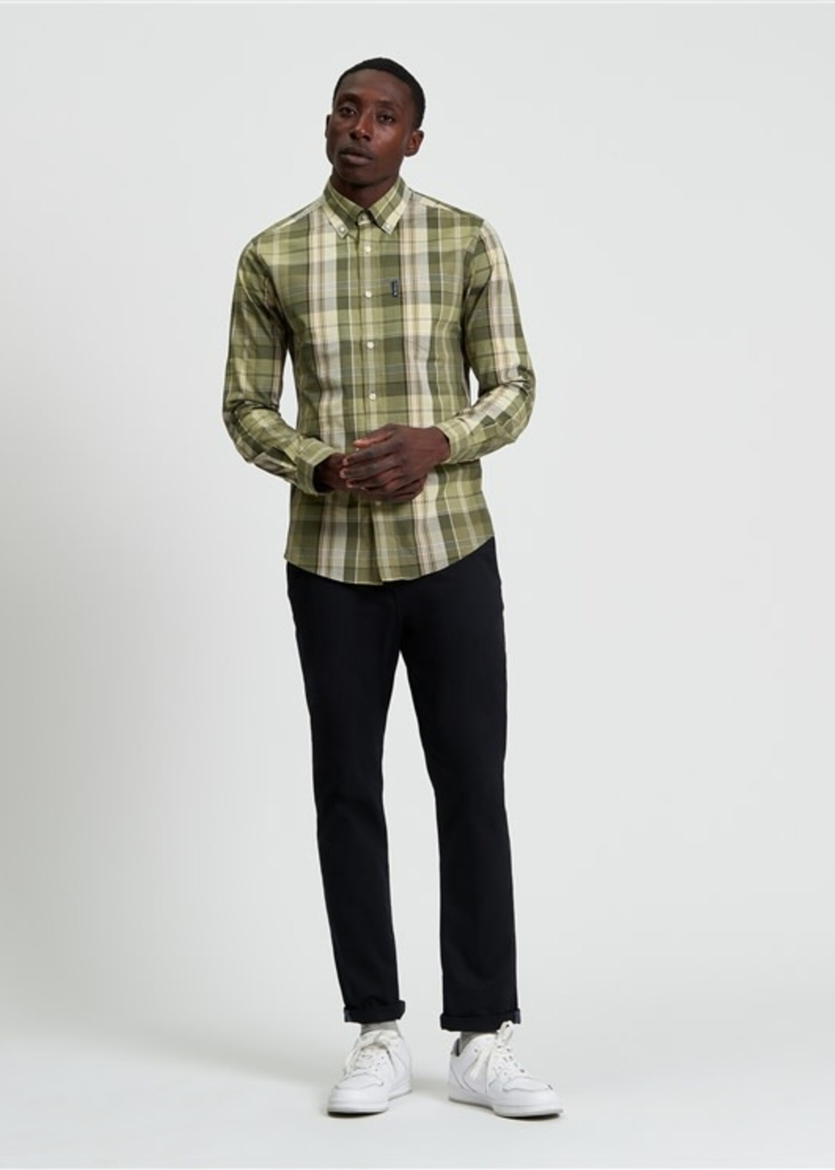 BEN SHERMAN BEN SHERMAN CHECK LS SHIRT LITCHEN GREEN