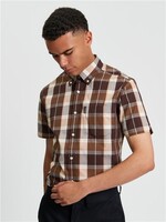BEN SHERMAN BEN SHERMAN CHECK SS SHIRT DARK BROWN