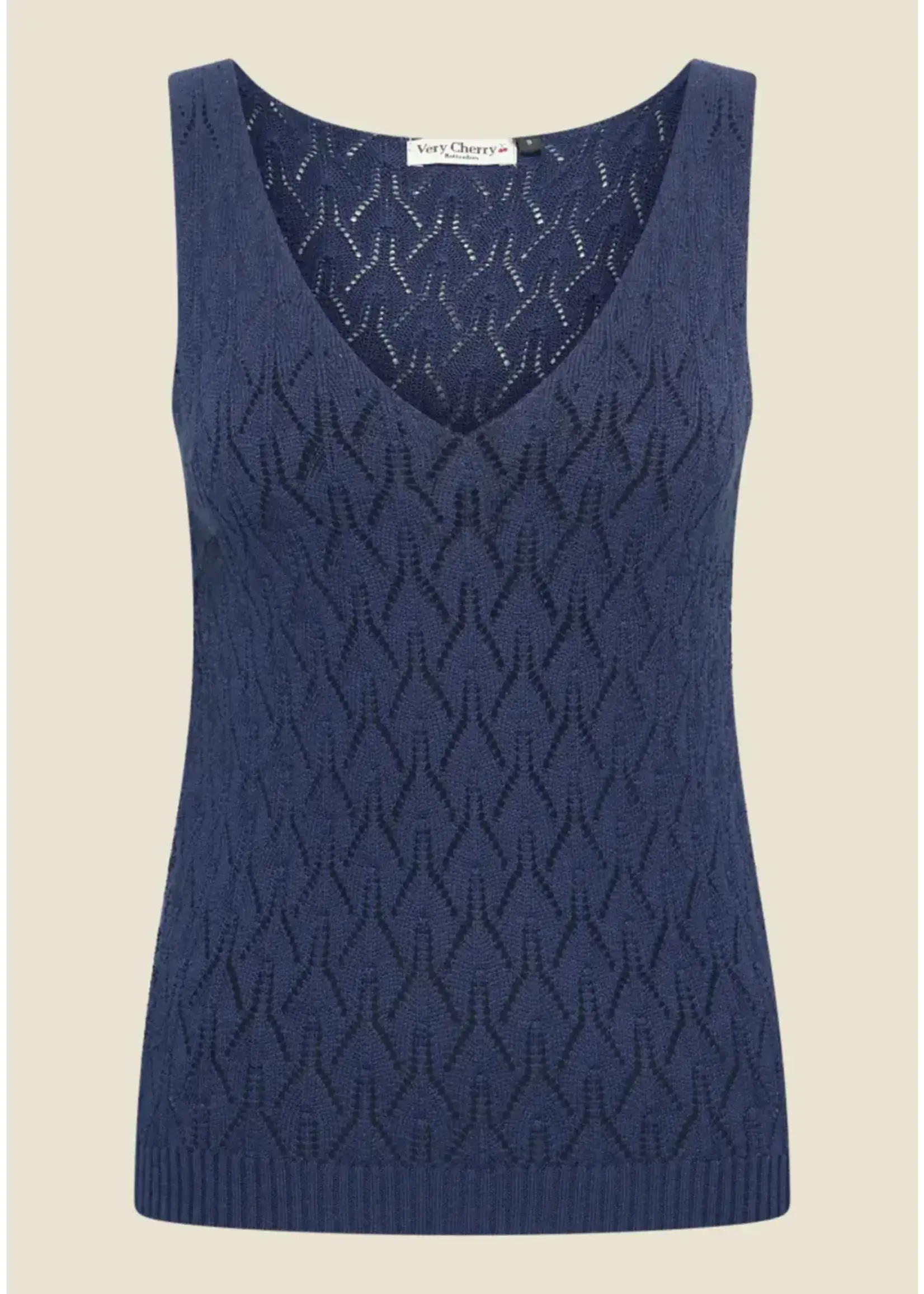 VERY CHERRY VERY CHERRY BELLA KNIT TOP MARINE