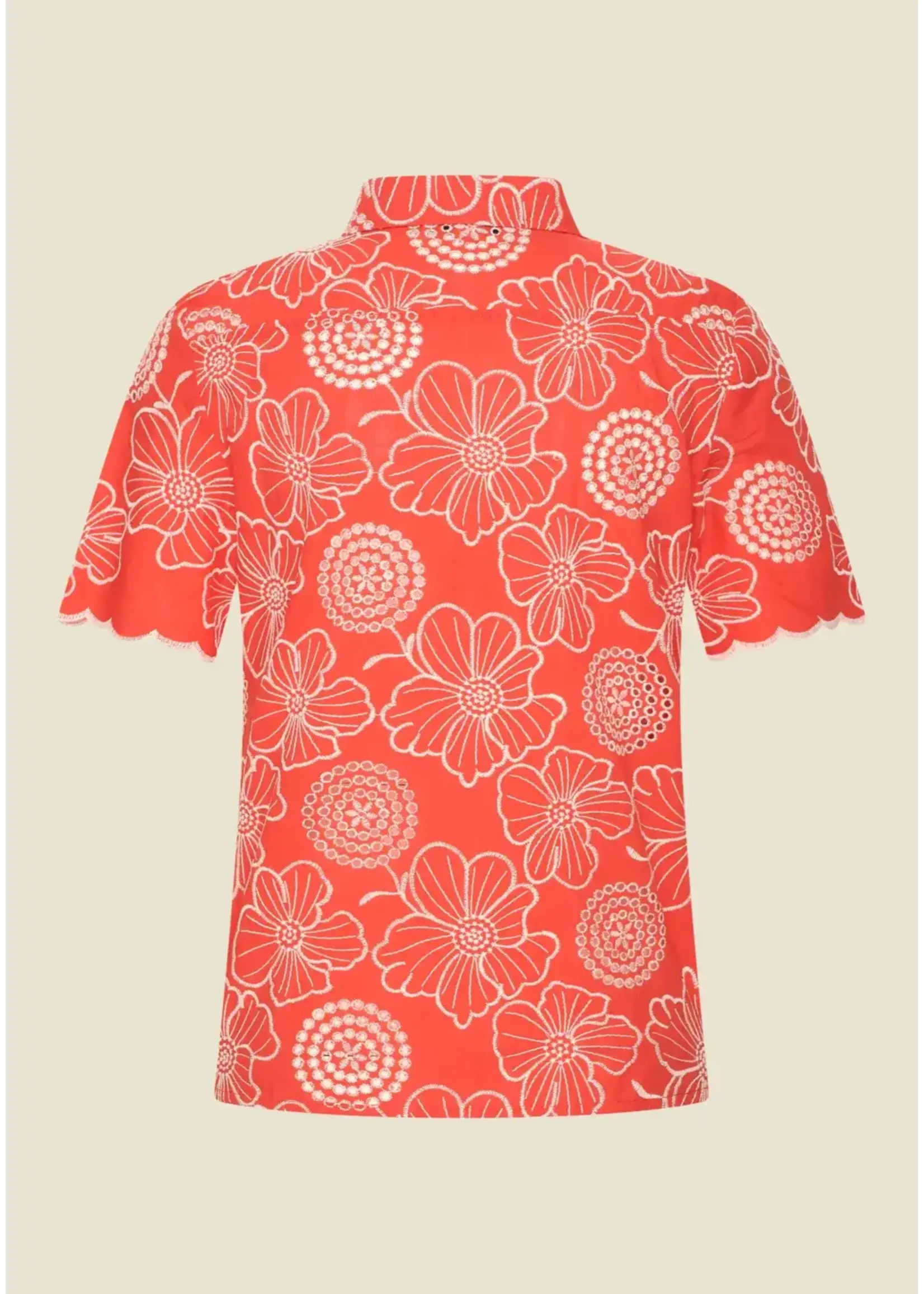 VERY CHERRY VERY CHERRY MONTMARTRE BLOUSE CALINA BRODERY POPPY ROOD