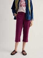 SEASALT CORNWALL SEASALT BRAWN POINT CROPS LINEN TROUSER DARK FREESIA
