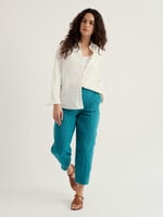 SEASALT CORNWALL SEASALT SALTINGS LINEN CROP TROUSER  DEEP DIVE