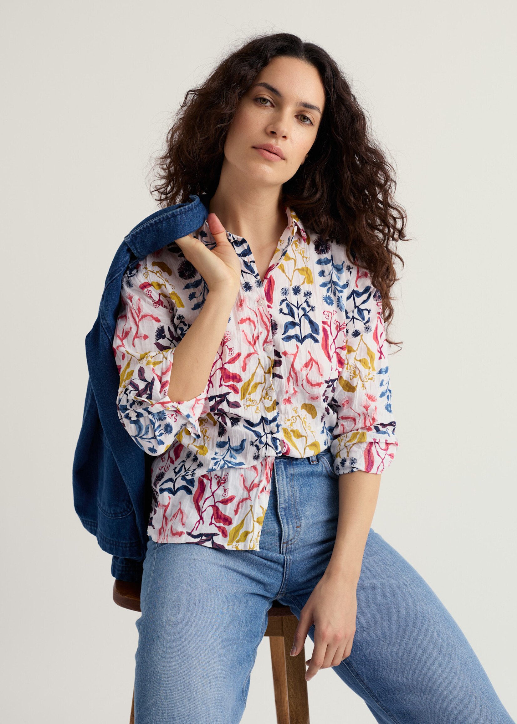 SEASALT CORNWALL SEASALT LARISSA SHIRT INKY BOTANICAL CHALK