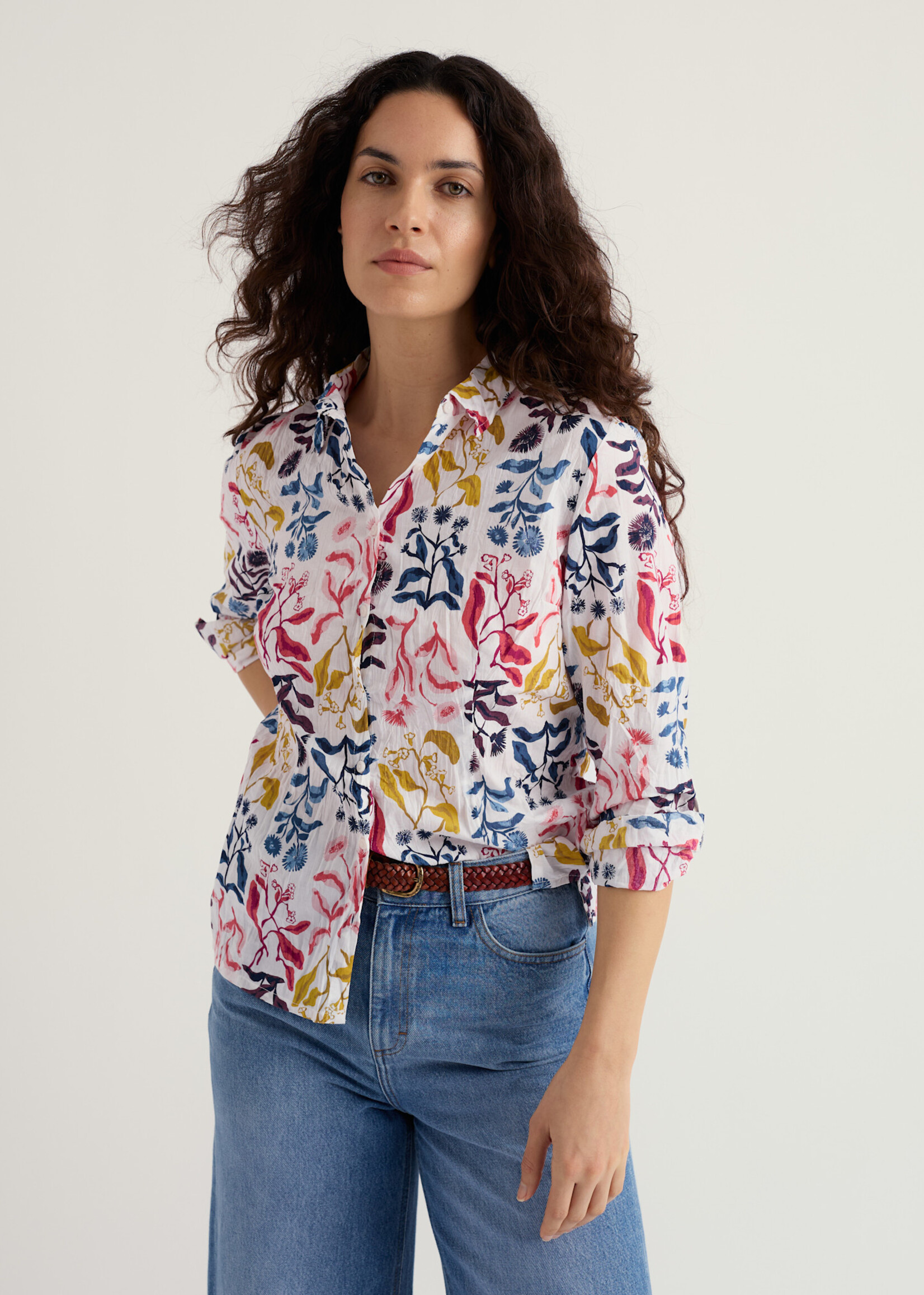 SEASALT CORNWALL SEASALT LARISSA SHIRT INKY BOTANICAL CHALK
