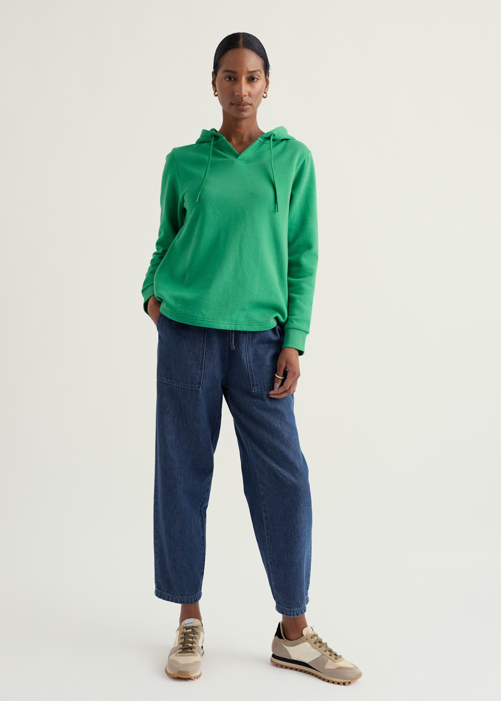 SEASALT CORNWALL SEASALT STERLING HOODIE SPRING GREEN