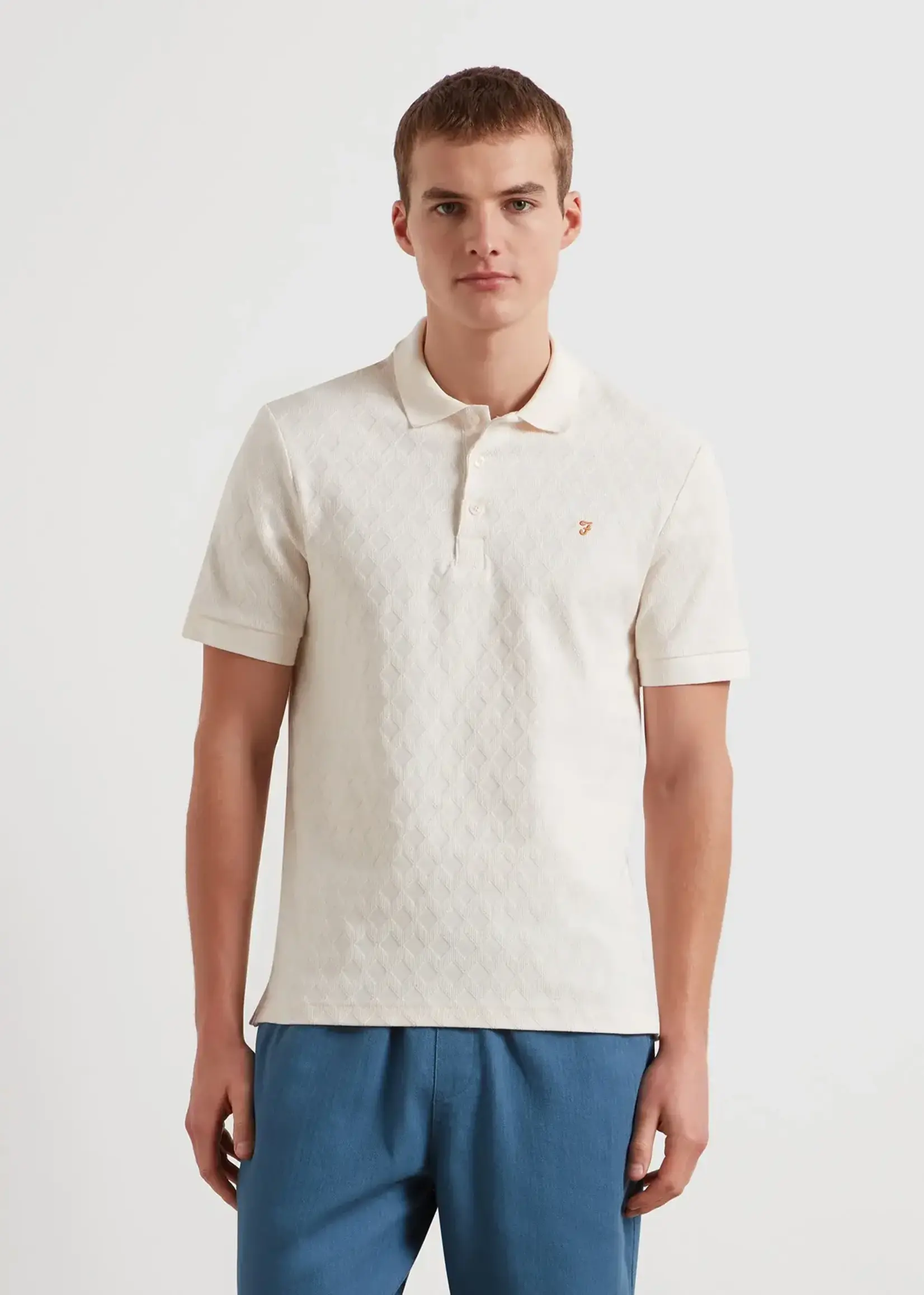 FARAH FARAH HORACE JACQUARD SS POLO ECRU