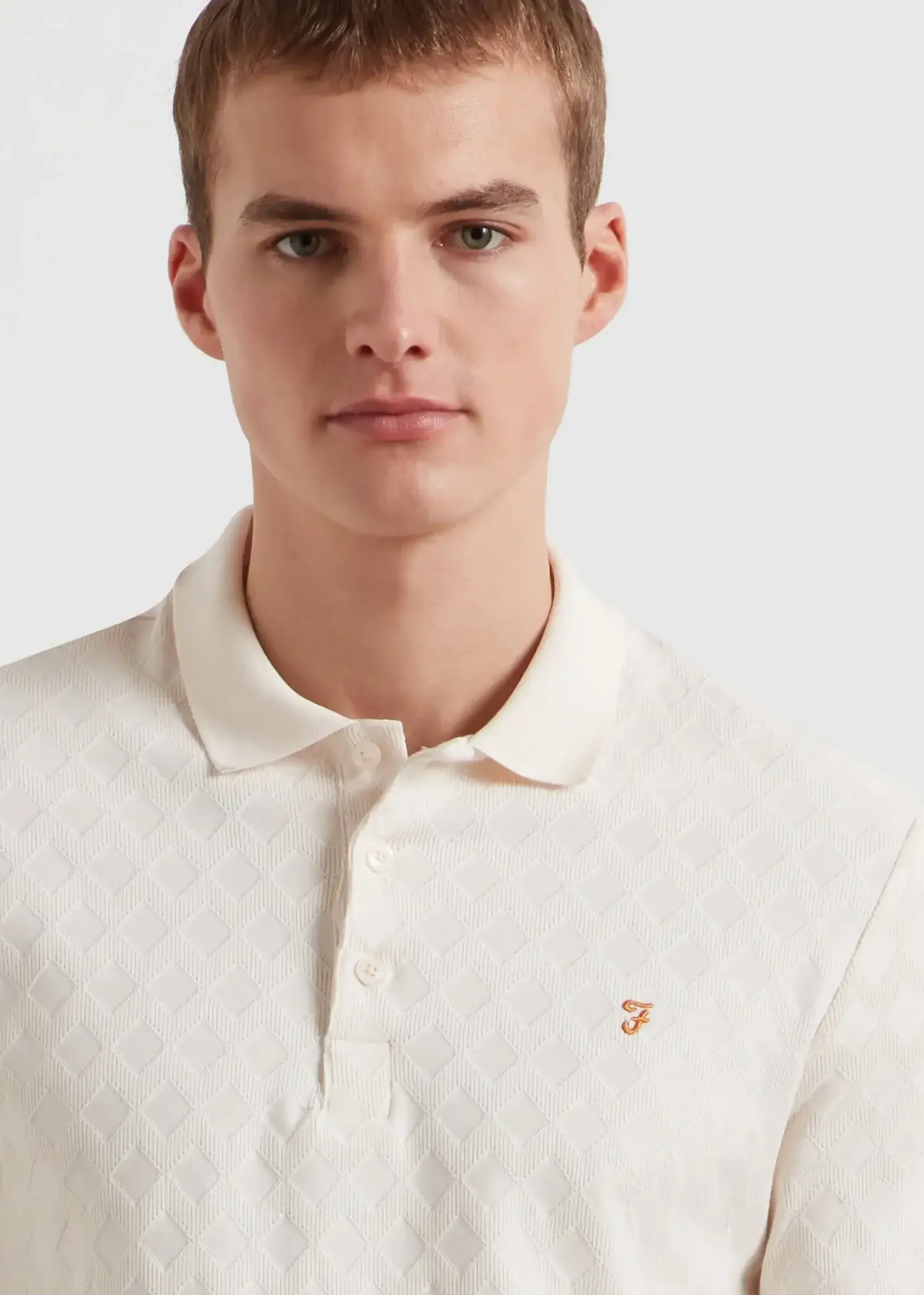 FARAH FARAH HORACE JACQUARD SS POLO ECRU