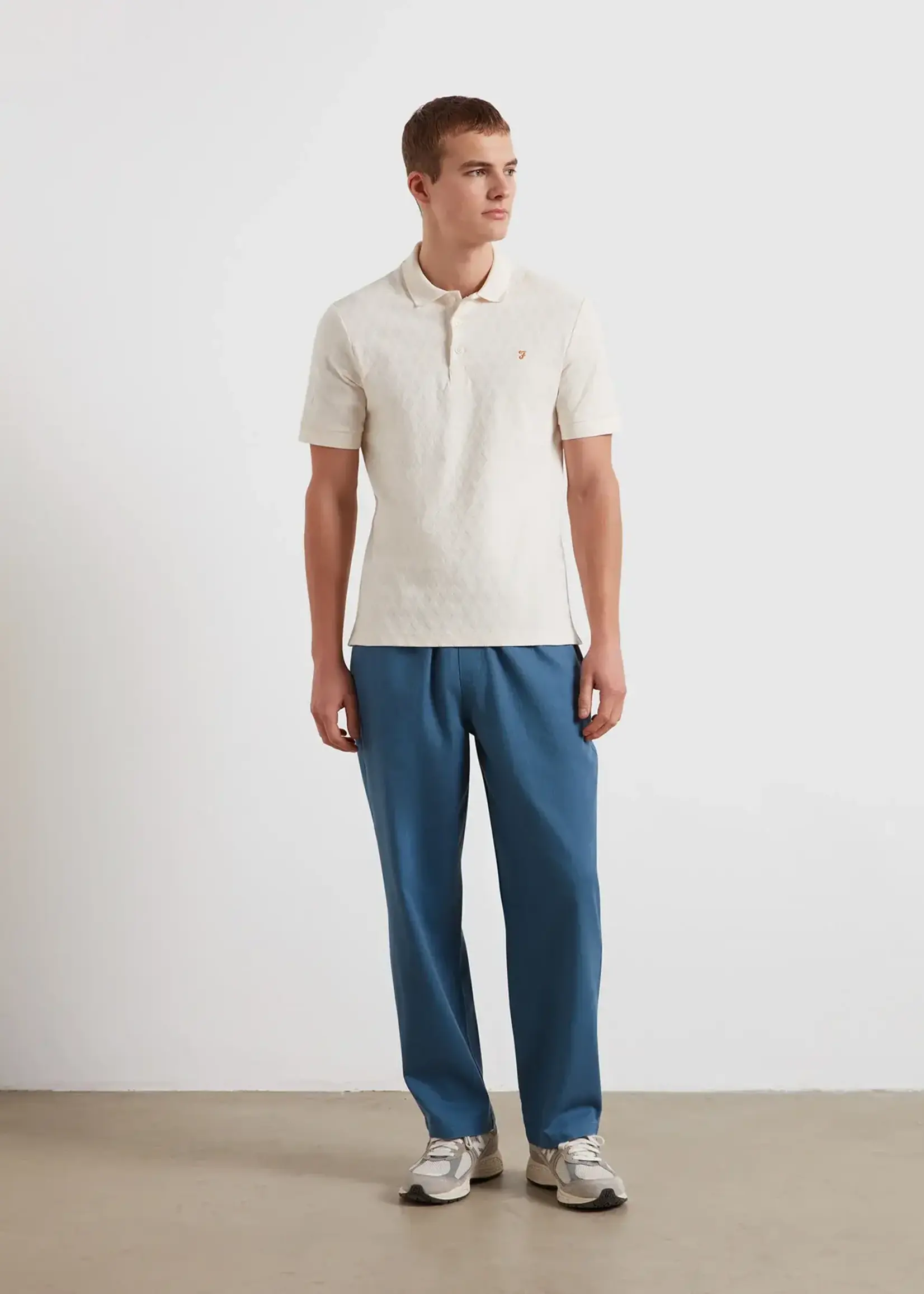 FARAH FARAH HORACE JACQUARD SS POLO ECRU