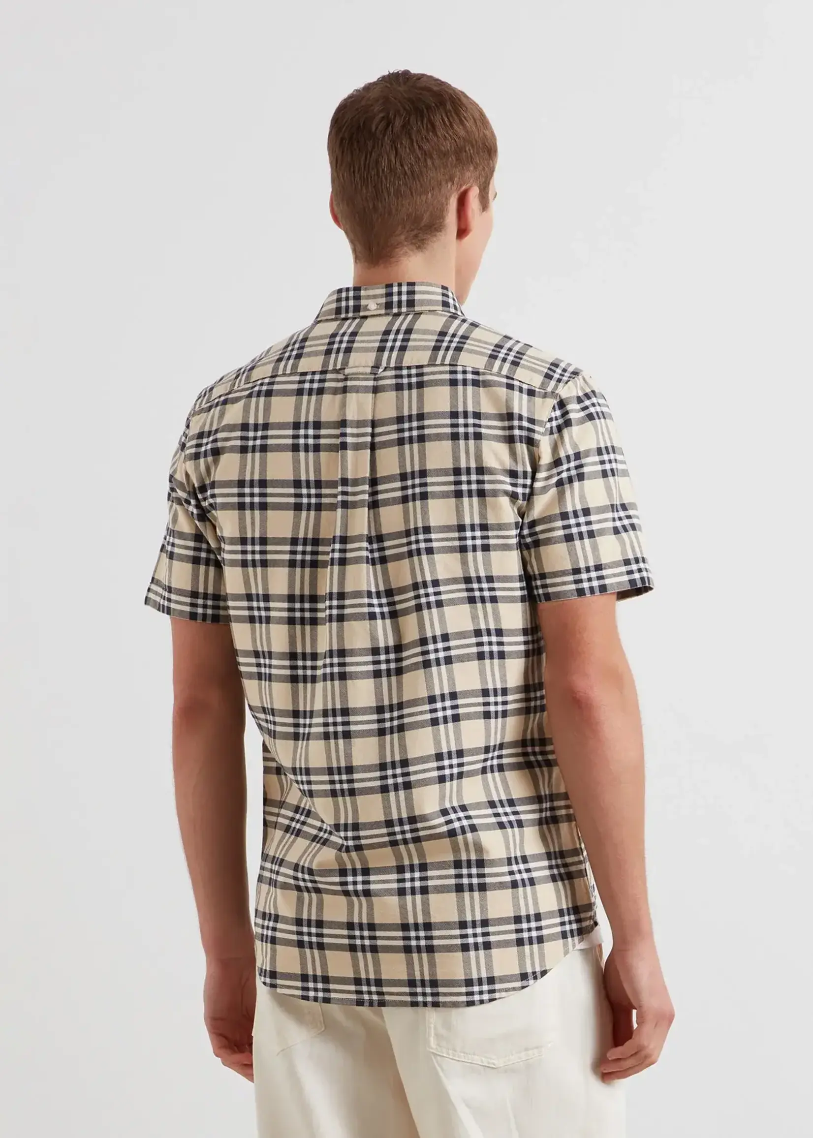 FARAH FARAH BREWER SS CHECK SHIRT BIRCH GREY