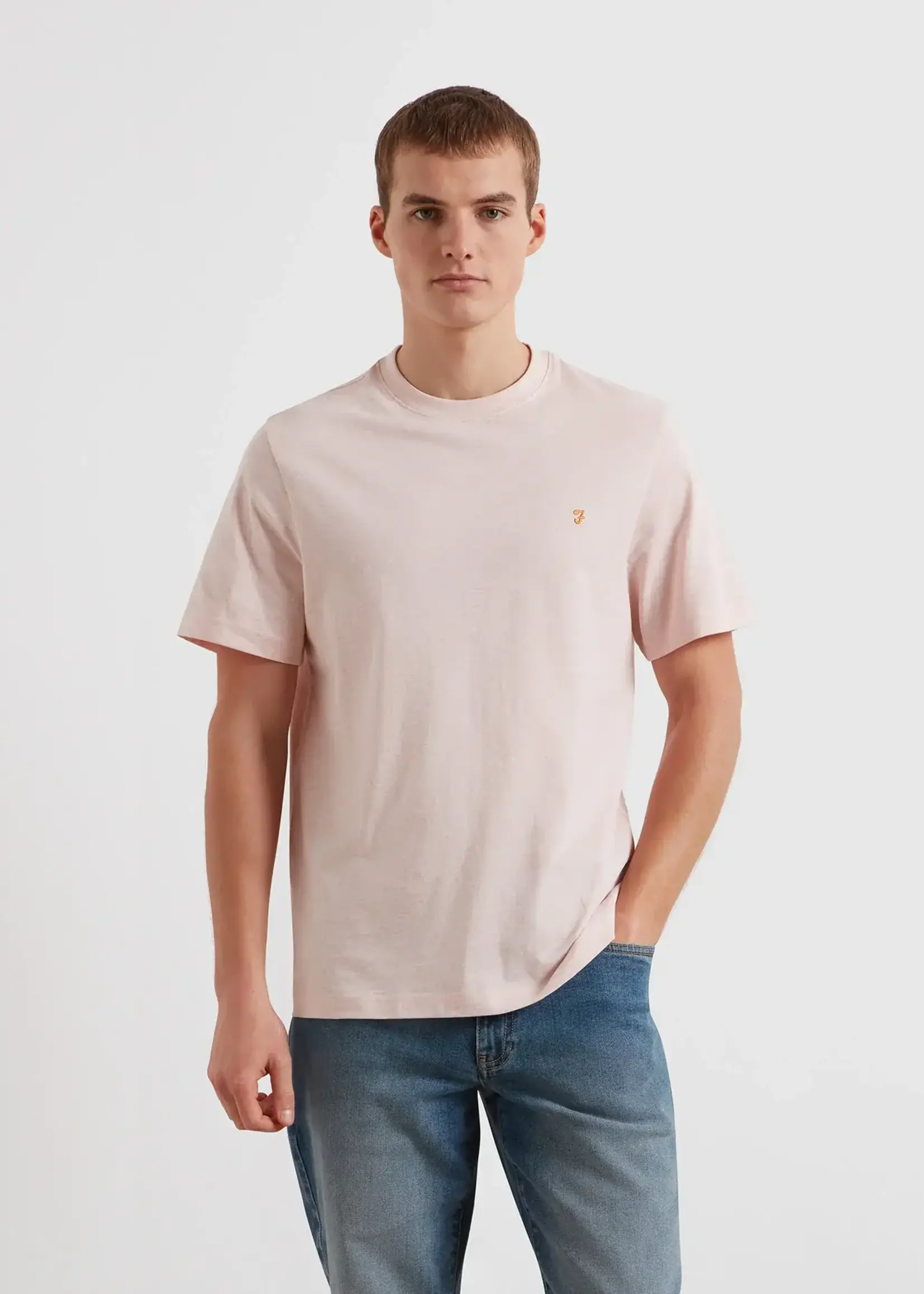 FARAH FARAH DANNY REGULAR T SHIRT PINK MARL