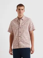 FARAH FARAH ANGELO SS  PRINT SHIRT BIRCH GREY