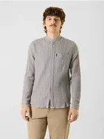 ANTWRP ANTWRP STRIPES LS SHIRT MANDARIN COLLAR PACIFIC BLUE