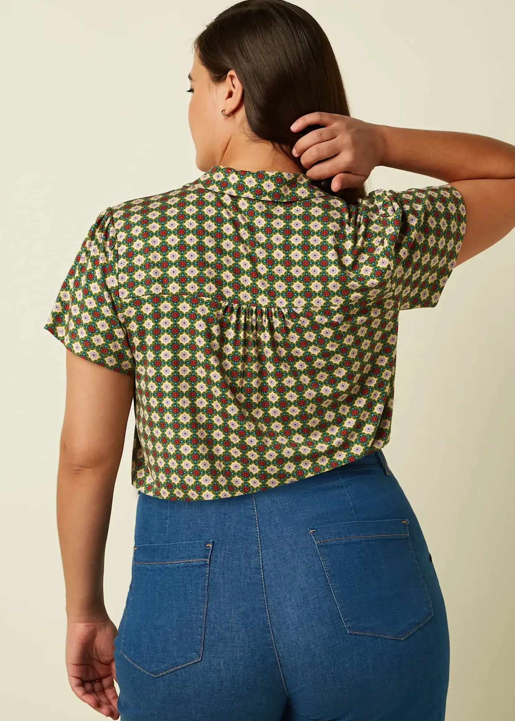 KING LOUIE KING LOUIE TEX BLOUSE JADE PONDEROSA GREEN