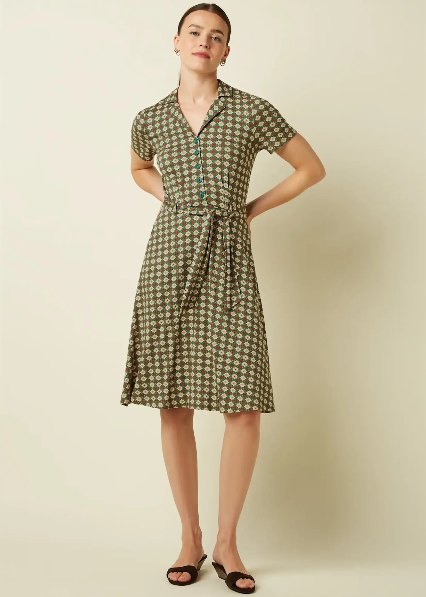 KING LOUIE KING LOUIE SHEEVA DRESS JADE PONDEROSA GREEN