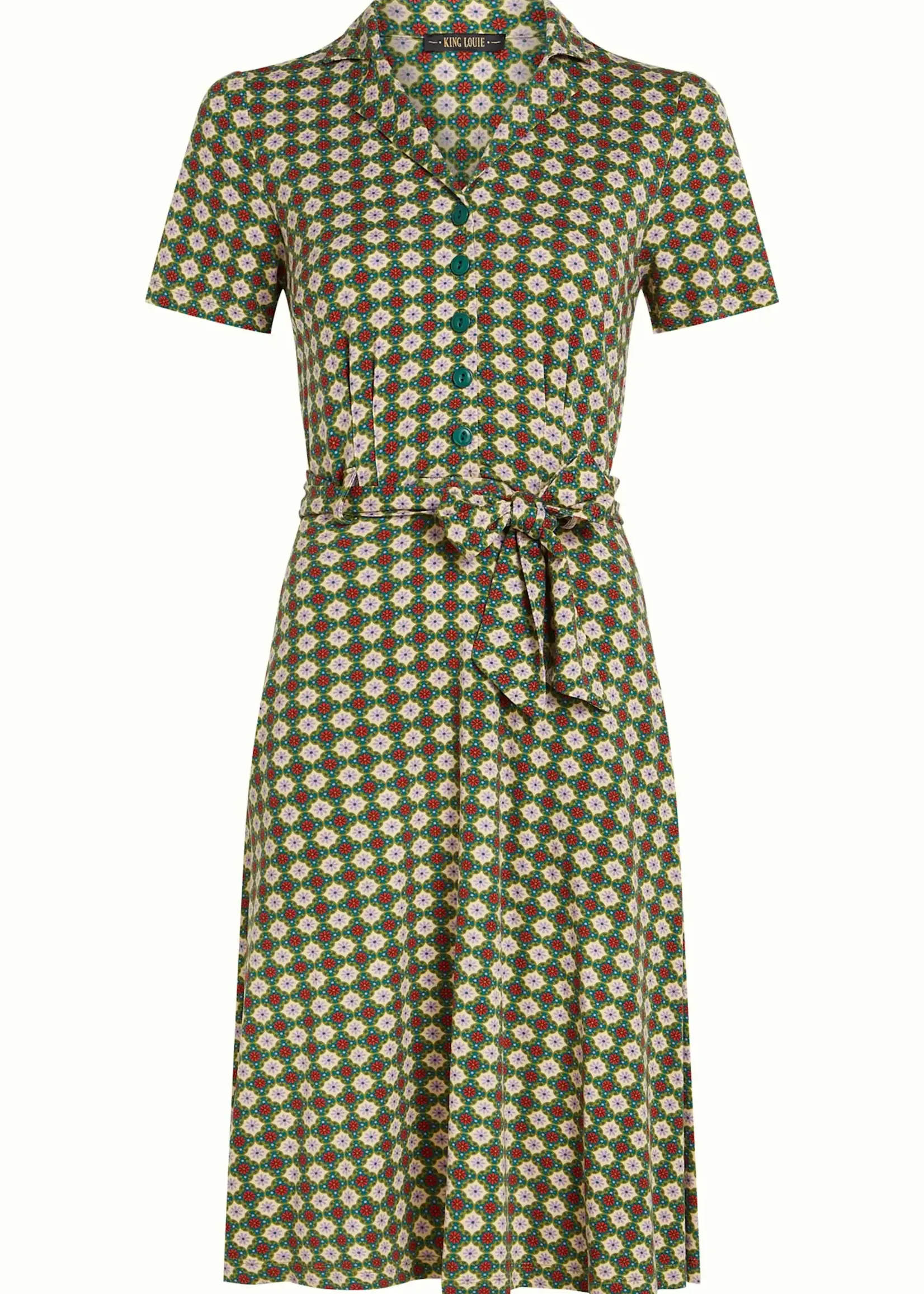 KING LOUIE KING LOUIE SHEEVA DRESS JADE PONDEROSA GREEN