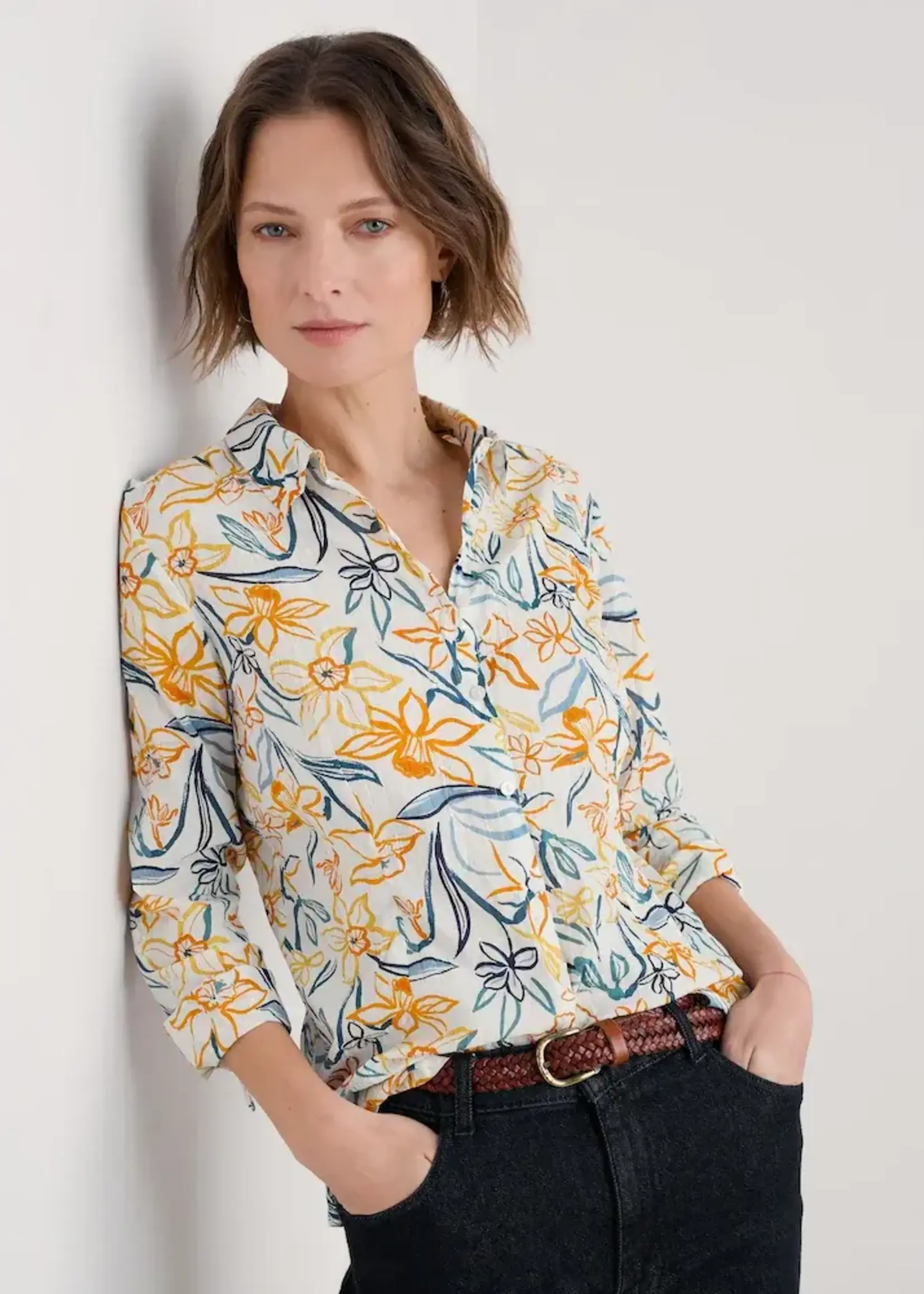 SEASALT CORNWALL SEASALT LARISSA SHIRT PAINTED DAFFODIL CHALK