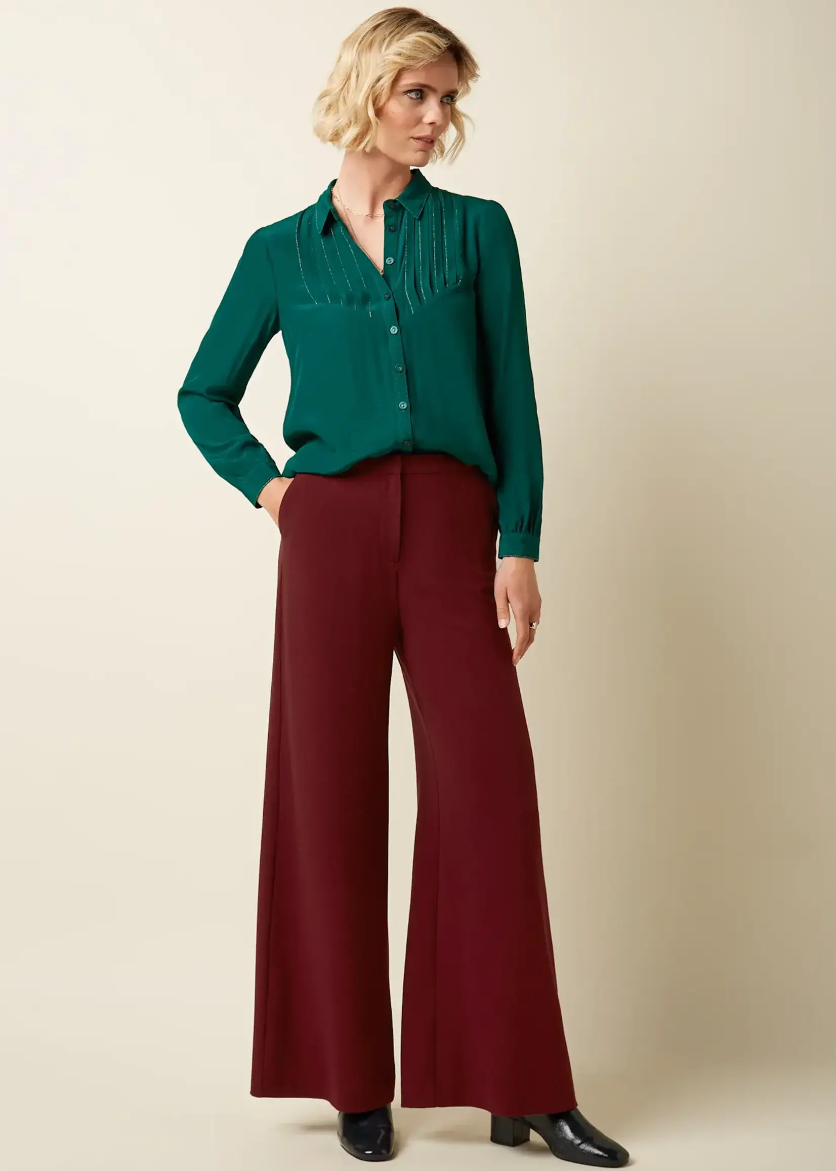 KING LOUIE KING LOUIE PEPPA PANTS WOVEN CREPE CABERNET RED