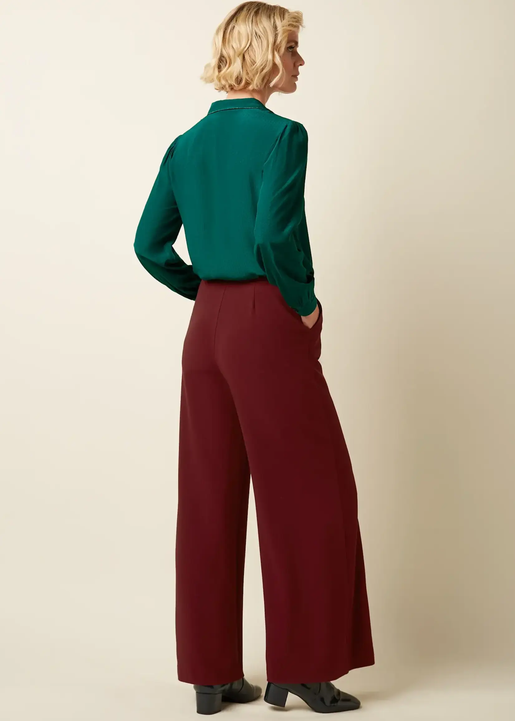 KING LOUIE KING LOUIE PEPPA PANTS WOVEN CREPE CABERNET RED