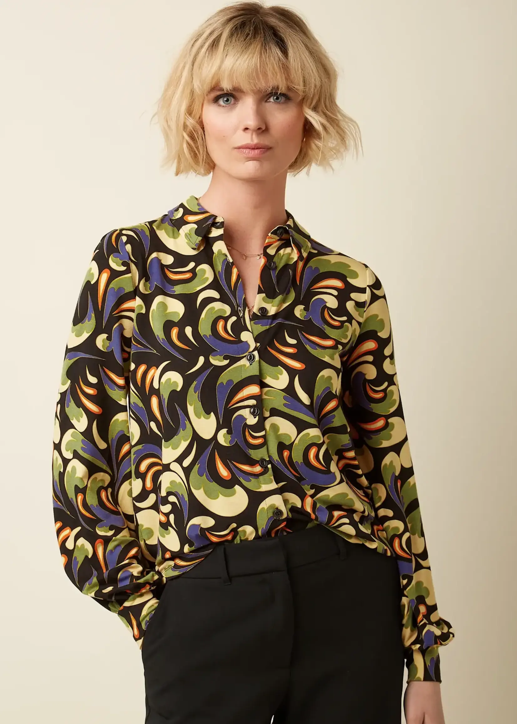 KING LOUIE KING LOUIE MAISIE BLOUSE RUMBLE BLACK