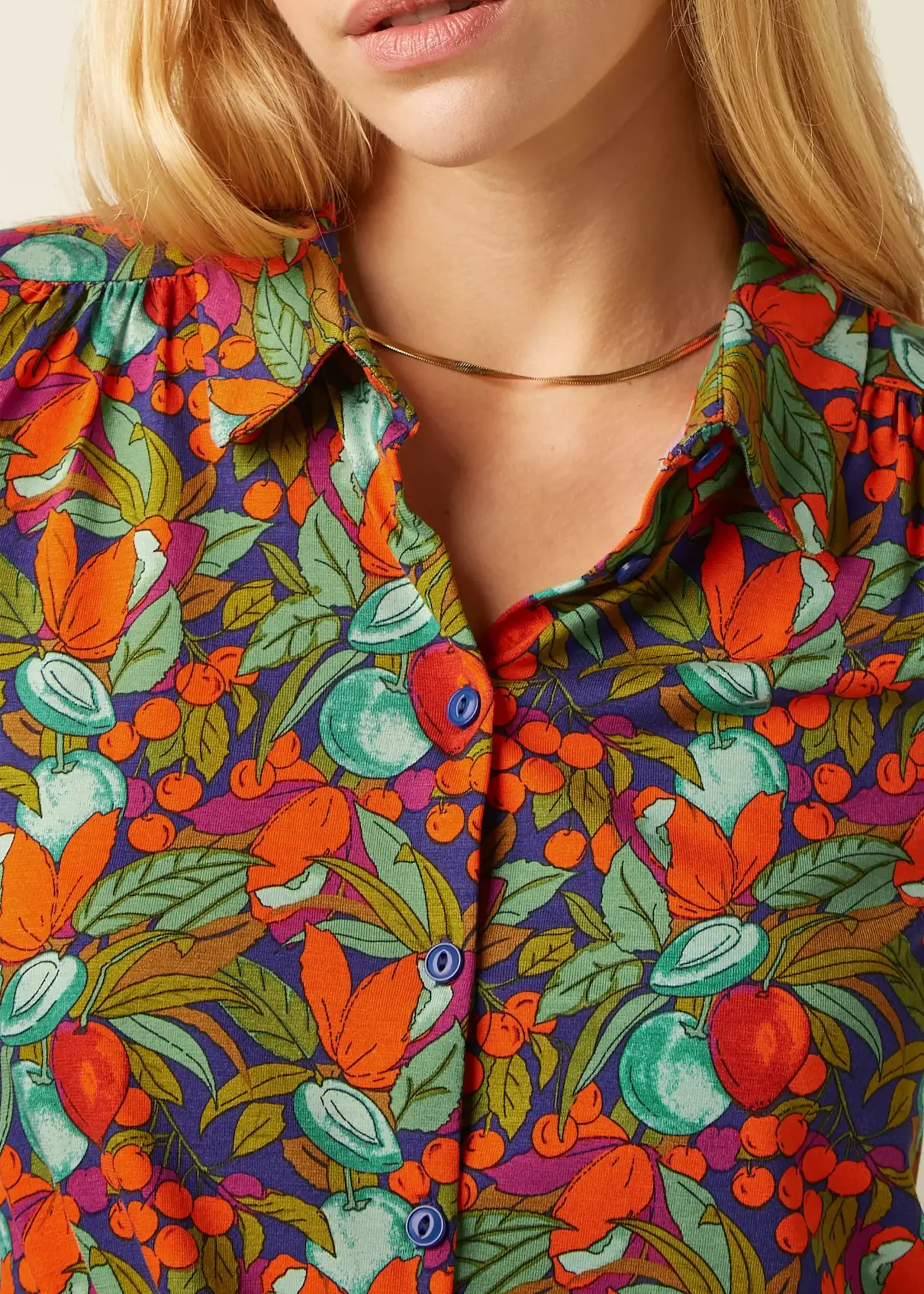 KING LOUIE KING LOUIE MAISIE BLOUSE PUERTO STRONG BLUE