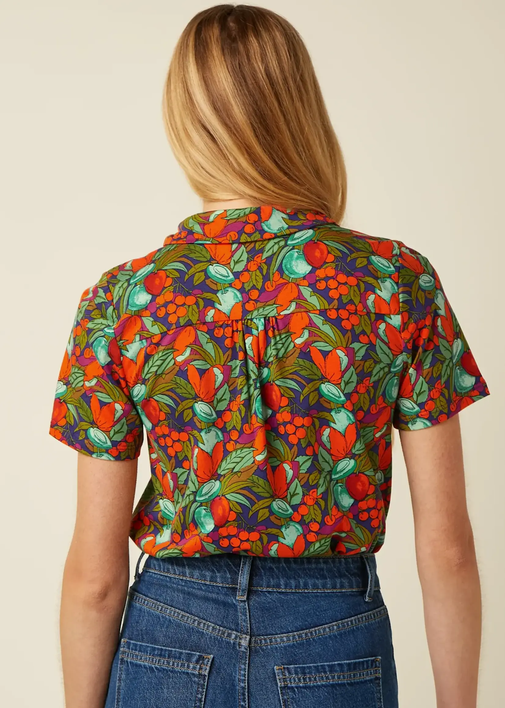 KING LOUIE KING LOUIE MAISIE BLOUSE PUERTO STRONG BLUE