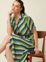 KING LOUIE KING LOUIE OLIVE MIDI DRESS CLIFF MAZARINE