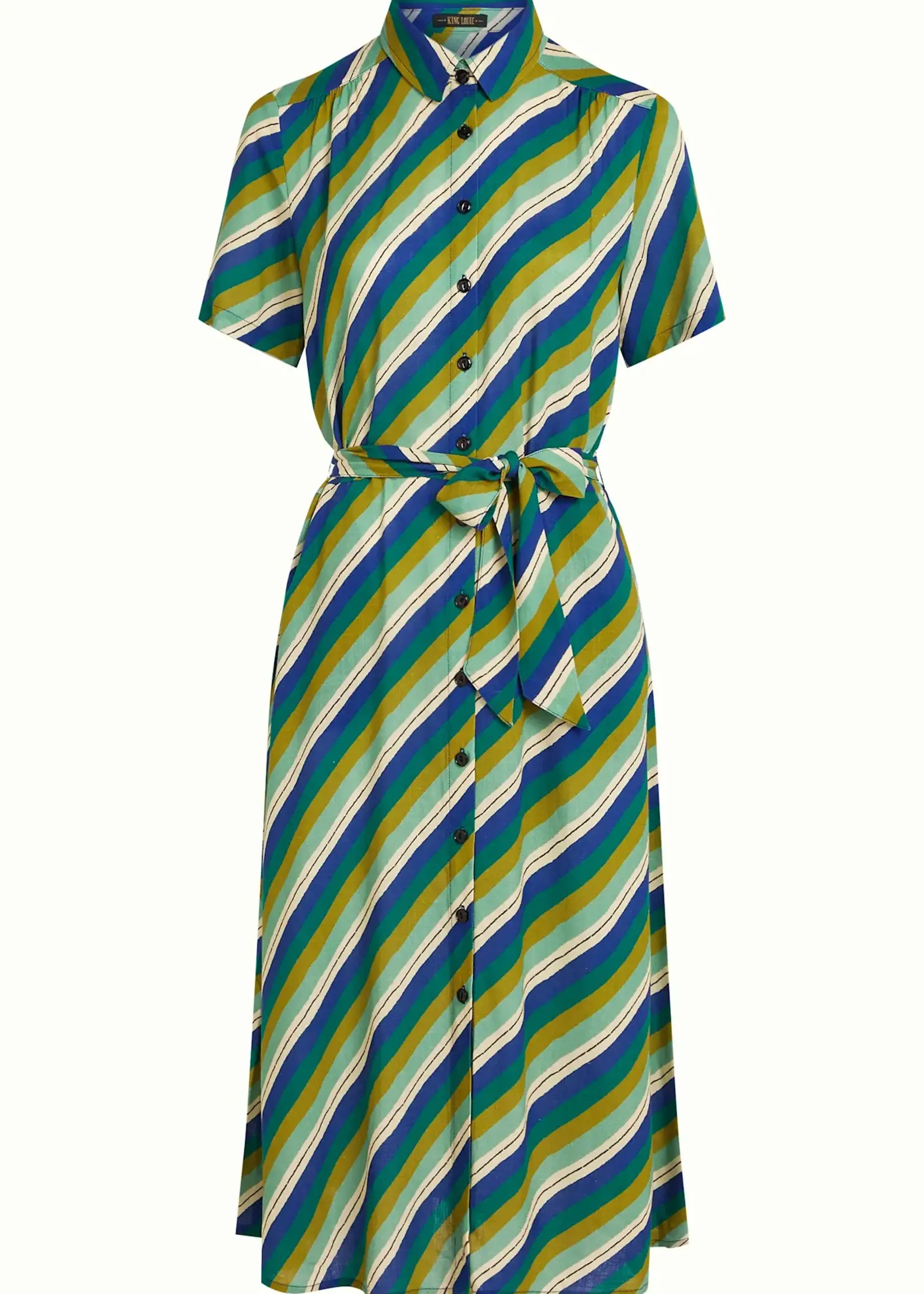 KING LOUIE KING LOUIE OLIVE MIDI DRESS CLIFF MAZARINE