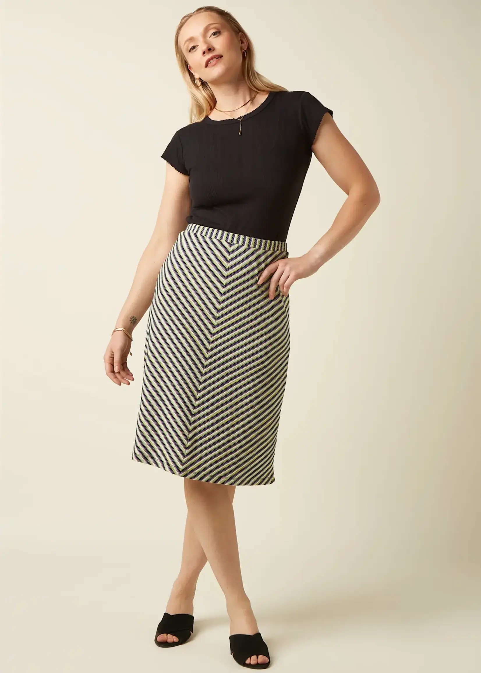 KING LOUIE KING LOUIE JUNO SKIRT BEEBOP STRIPE BLACK