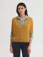 NICE THINGS NICE THINGS WIDE V NECK CARDIGAN DARK YELLOW